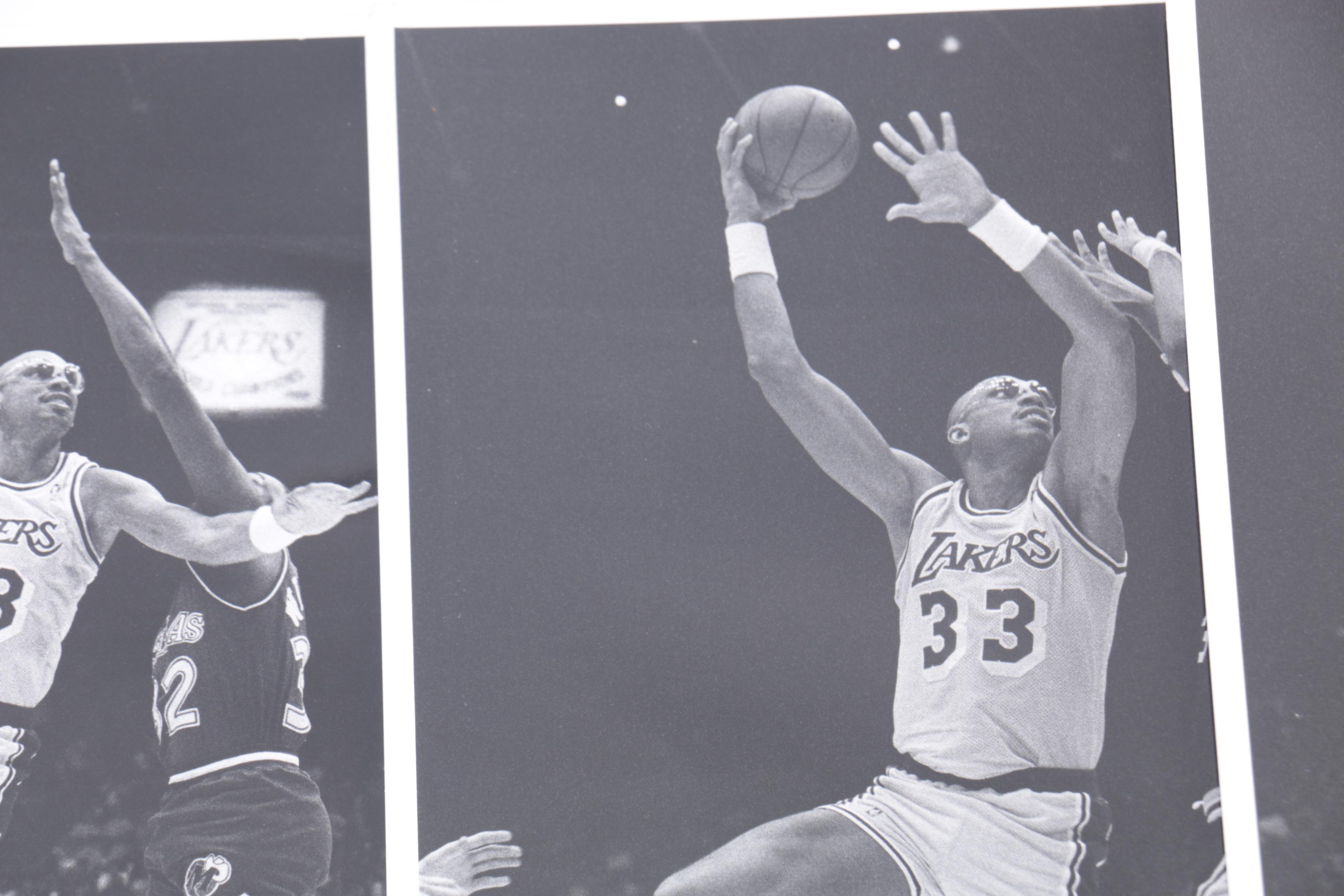 Kareem Abdul-Jabbar and Magic Johnson Los Angeles Lakers Game Photographs