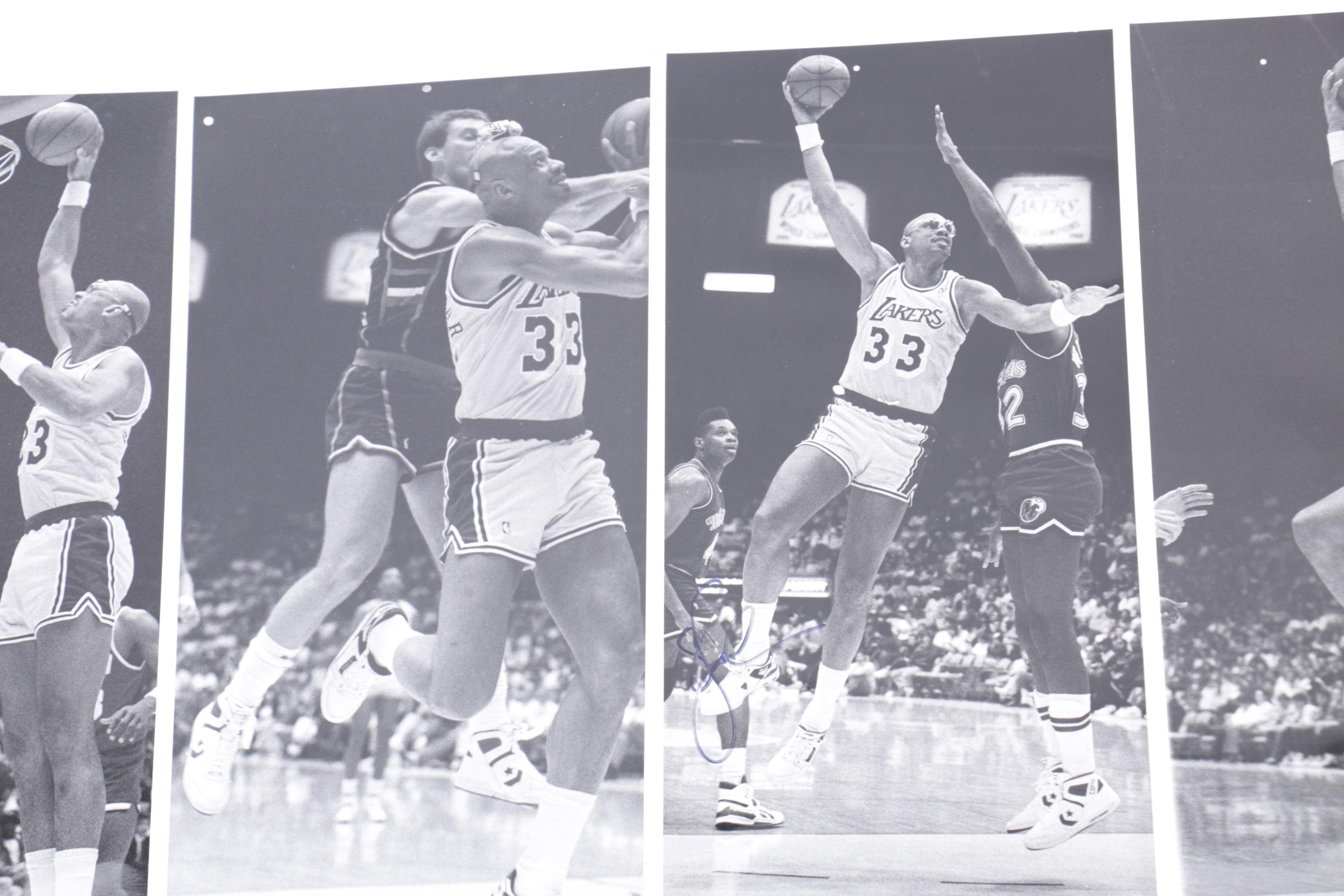 Kareem Abdul-Jabbar and Magic Johnson Los Angeles Lakers Game Photographs