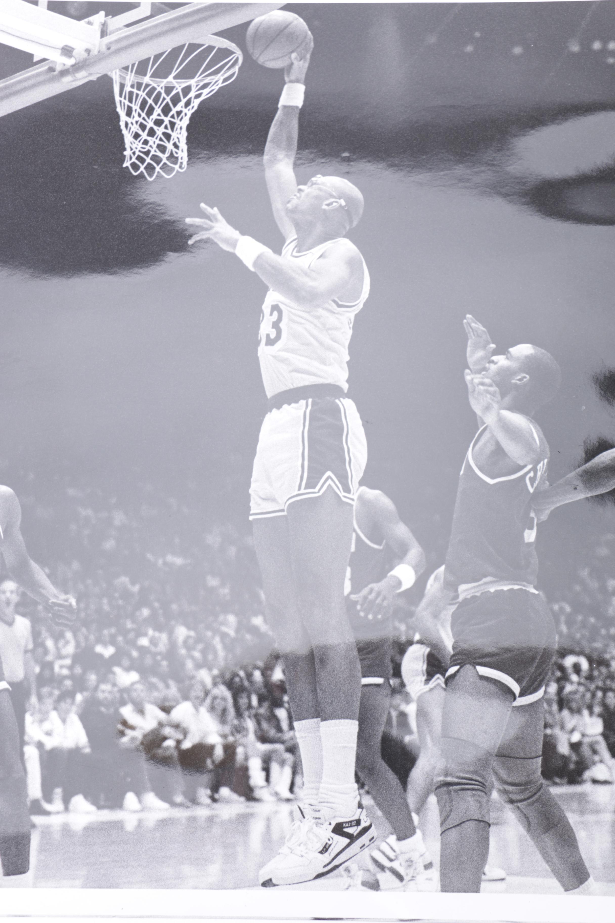 Kareem Abdul-Jabbar and Magic Johnson Los Angeles Lakers Game Photographs