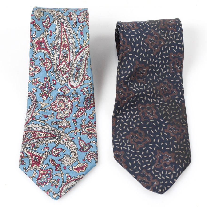 Vintage Silk Valentino and Christian Dior Neckties