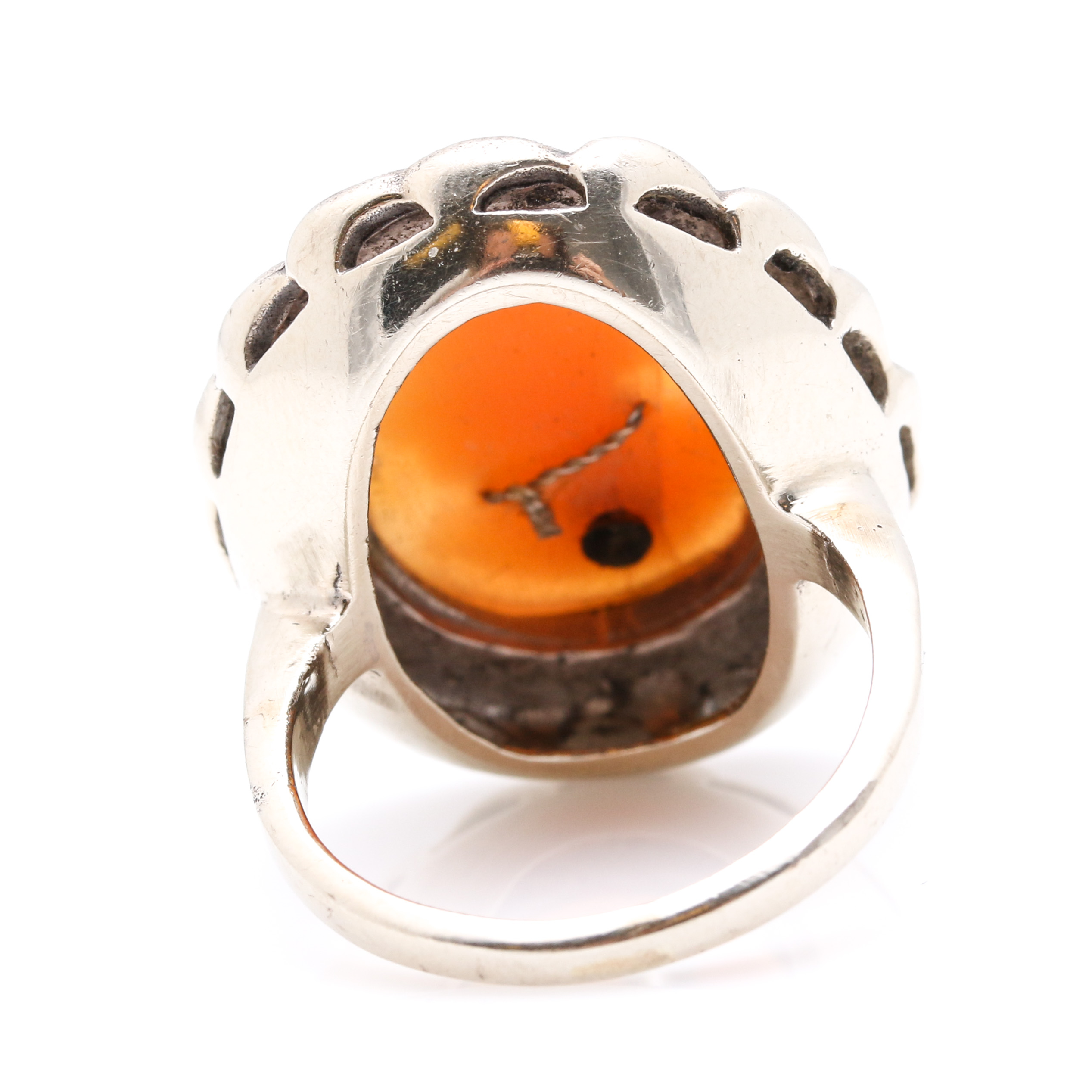 14K White Gold Vintage Habille Cameo Ring