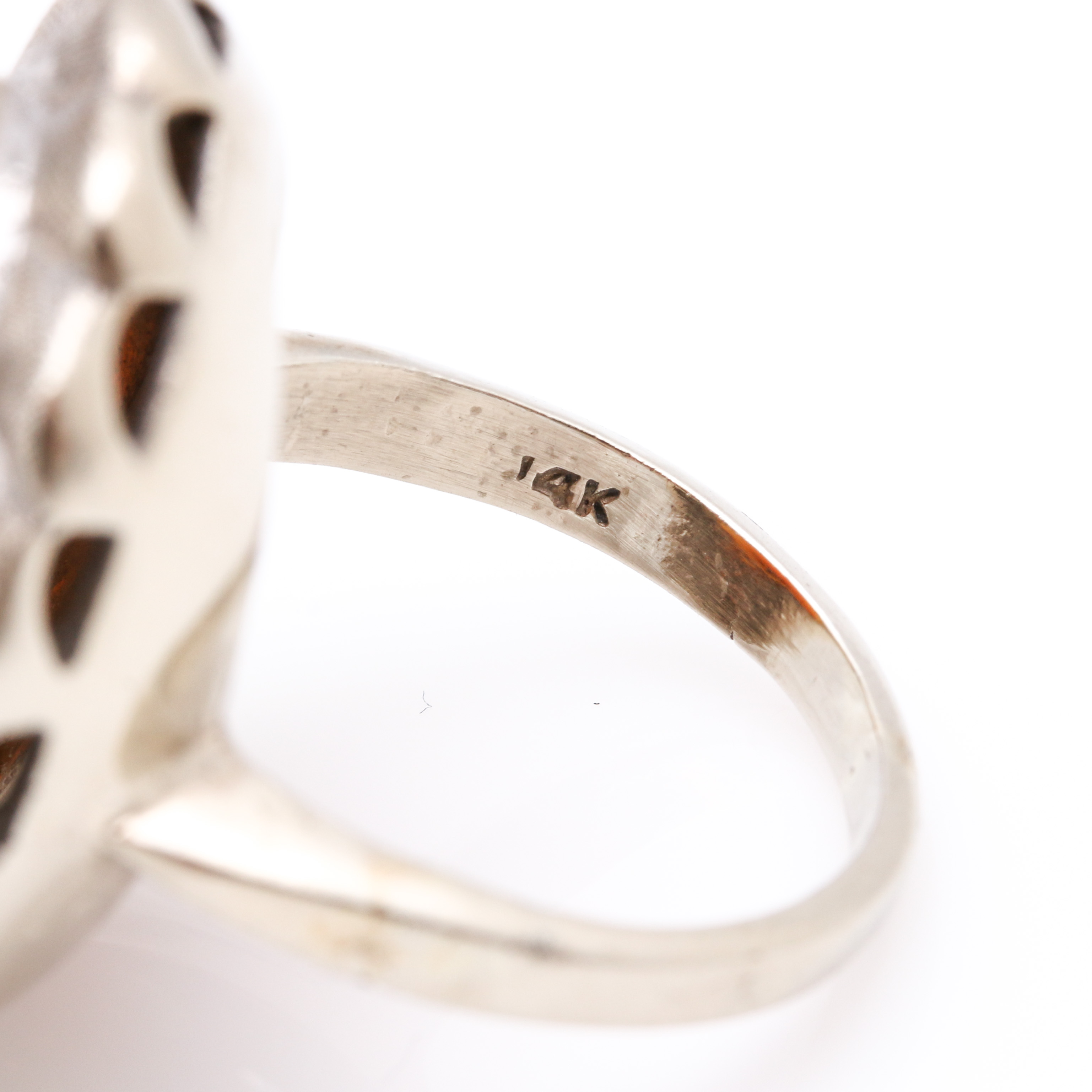 14K White Gold Vintage Habille Cameo Ring