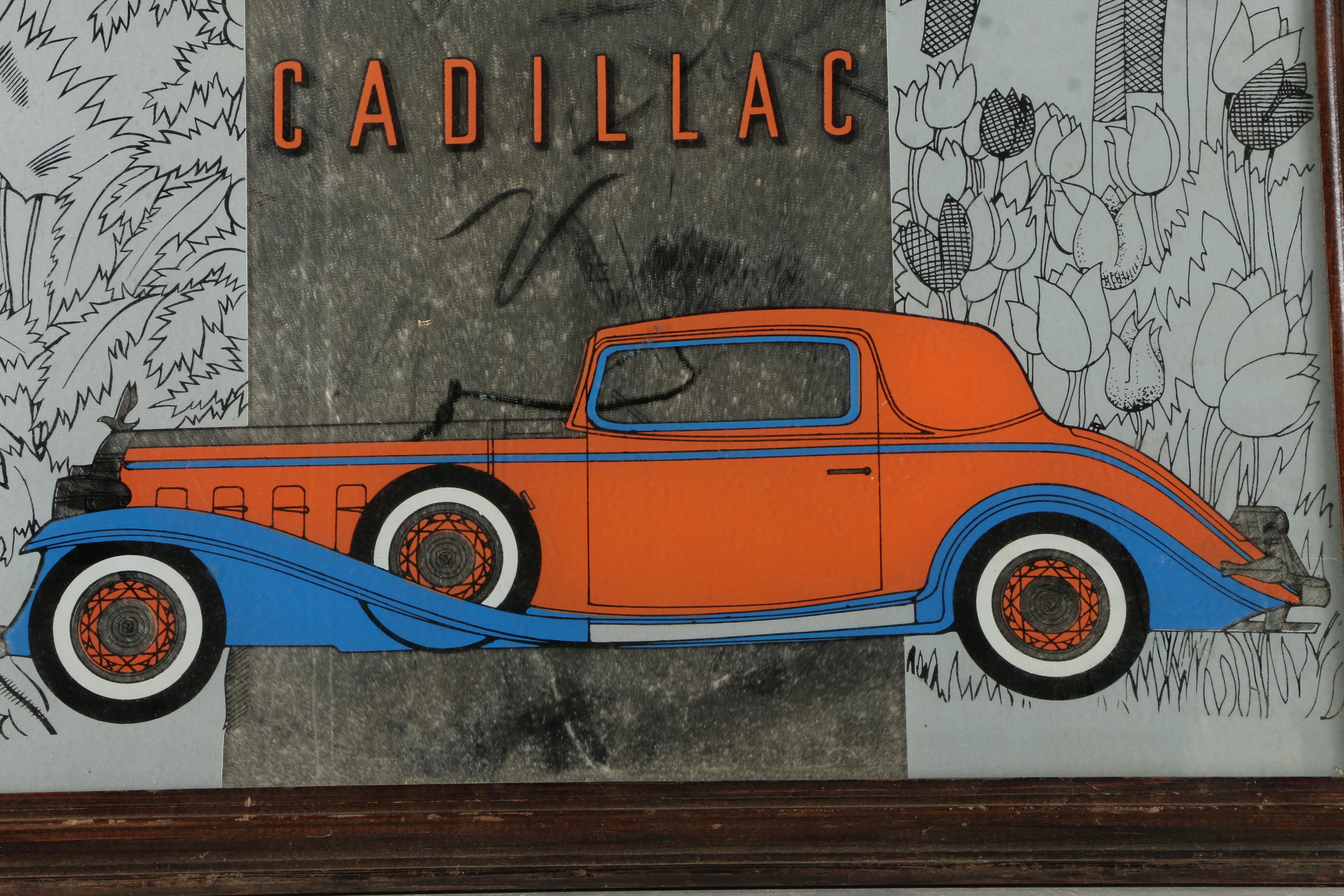 Vintage Cadillac Advertising Mirror
