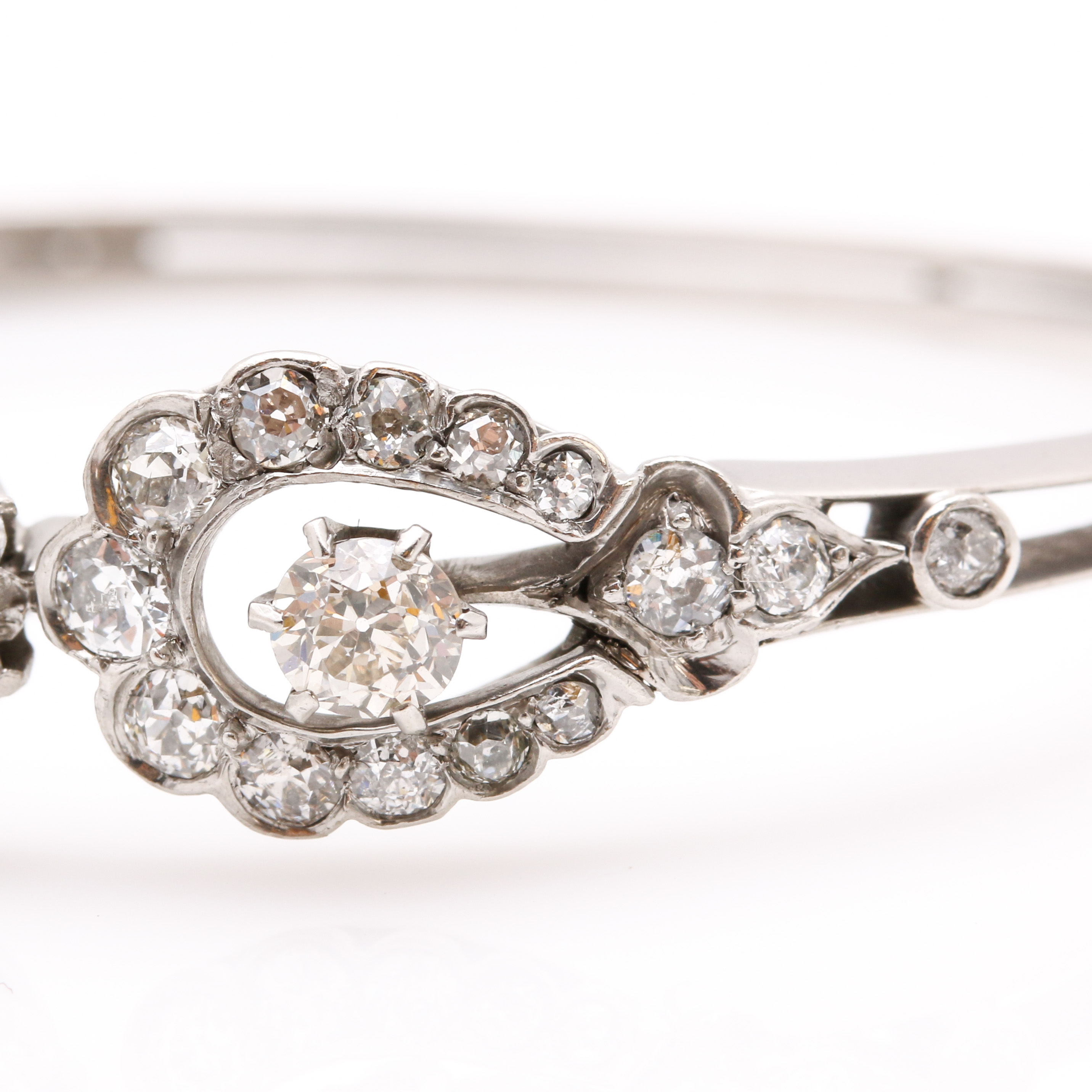 Platinum and 14K White Gold 3.00 CTW Diamond Cuff Bracelet