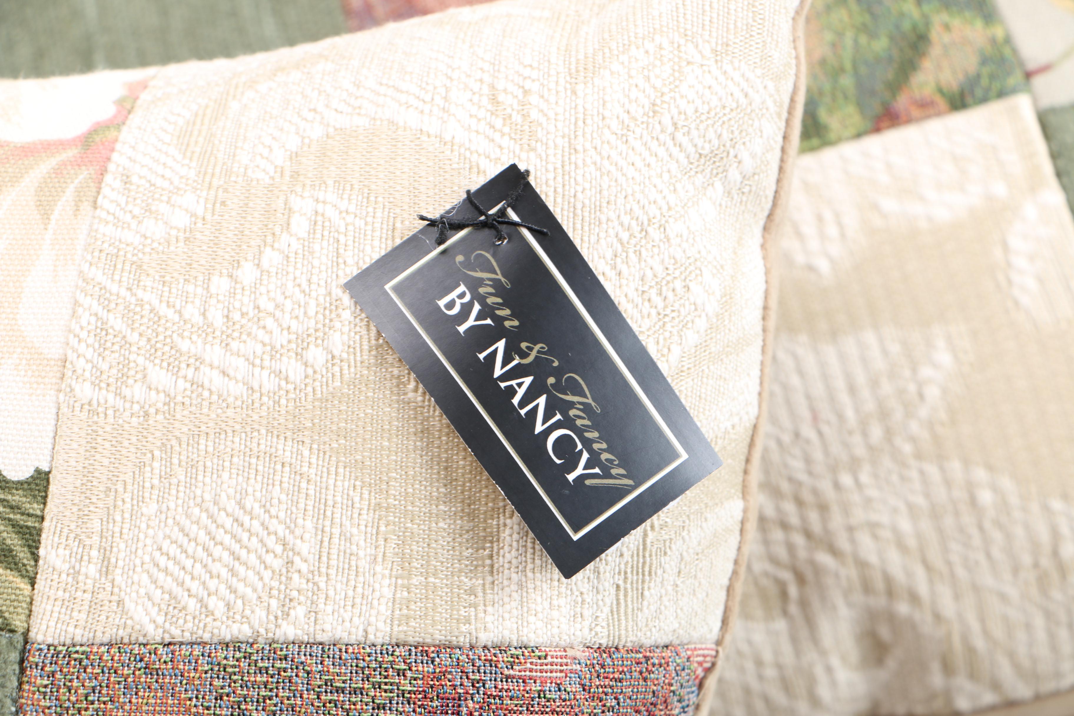 Floral Sage Green and Coral Throw Pillow Set