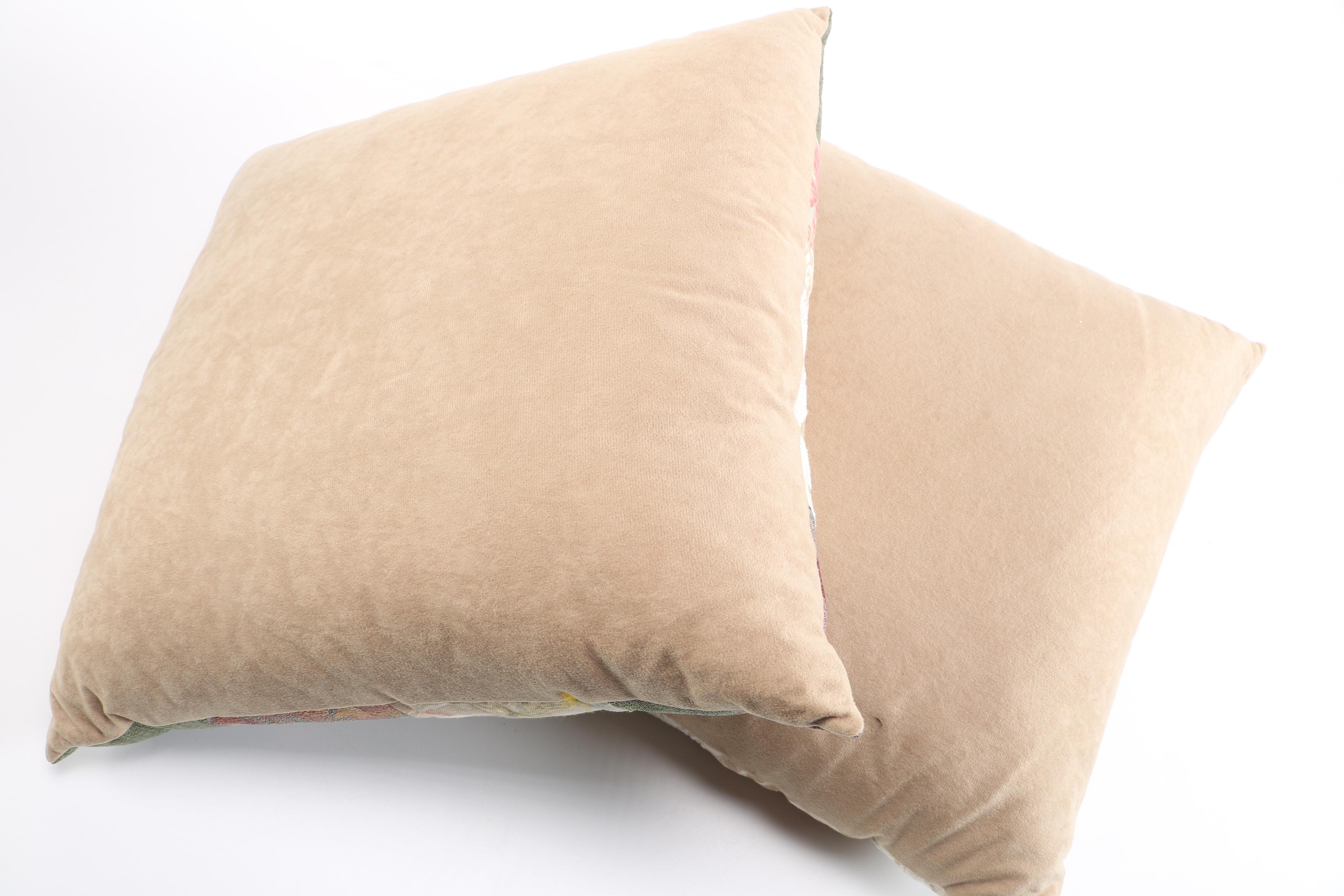 Floral Sage Green and Coral Throw Pillow Set