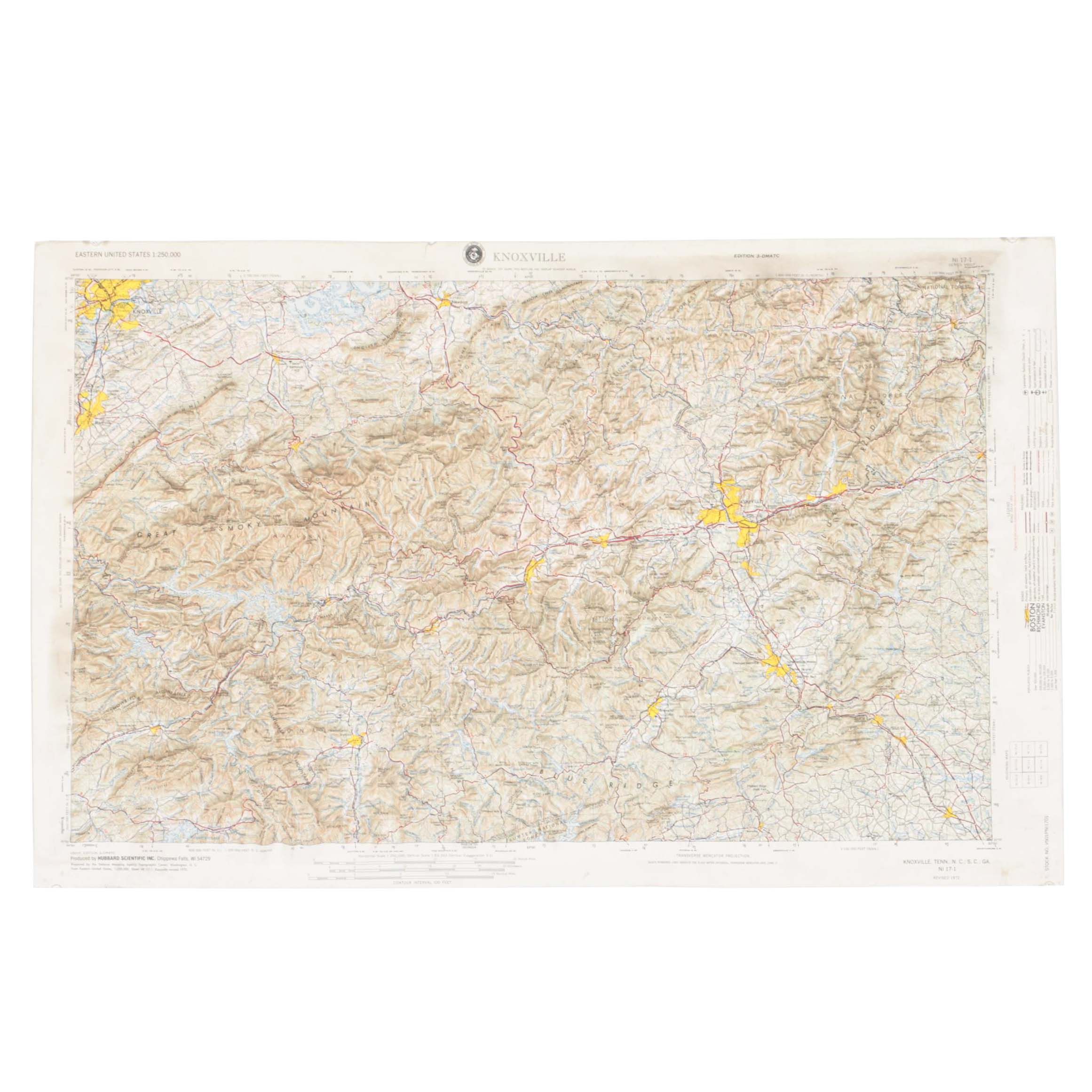 3-D Topographic Map of Knoxville, Tennessee
