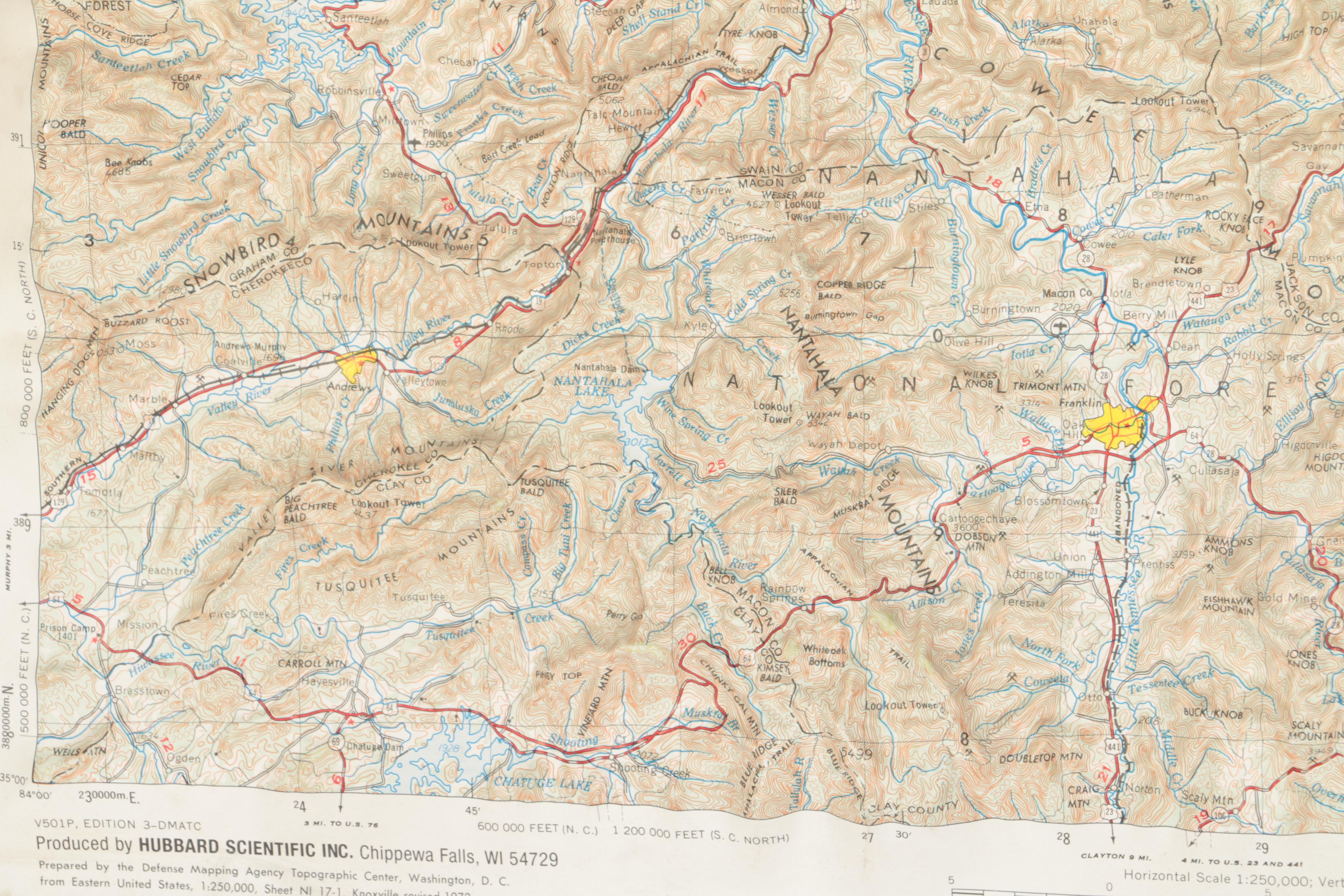 3-D Topographic Map of Knoxville, Tennessee