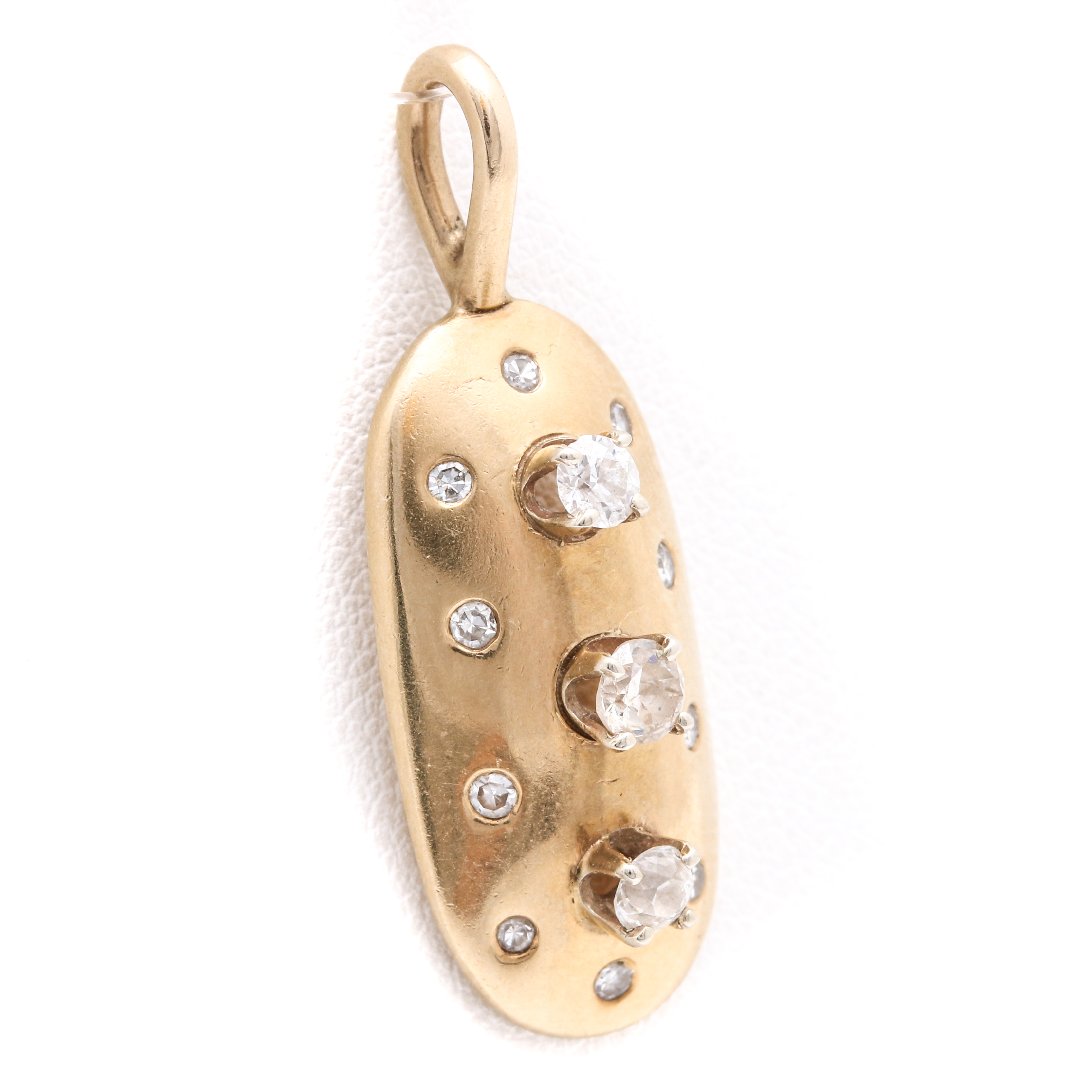14K Yellow Gold Diamond Pendant