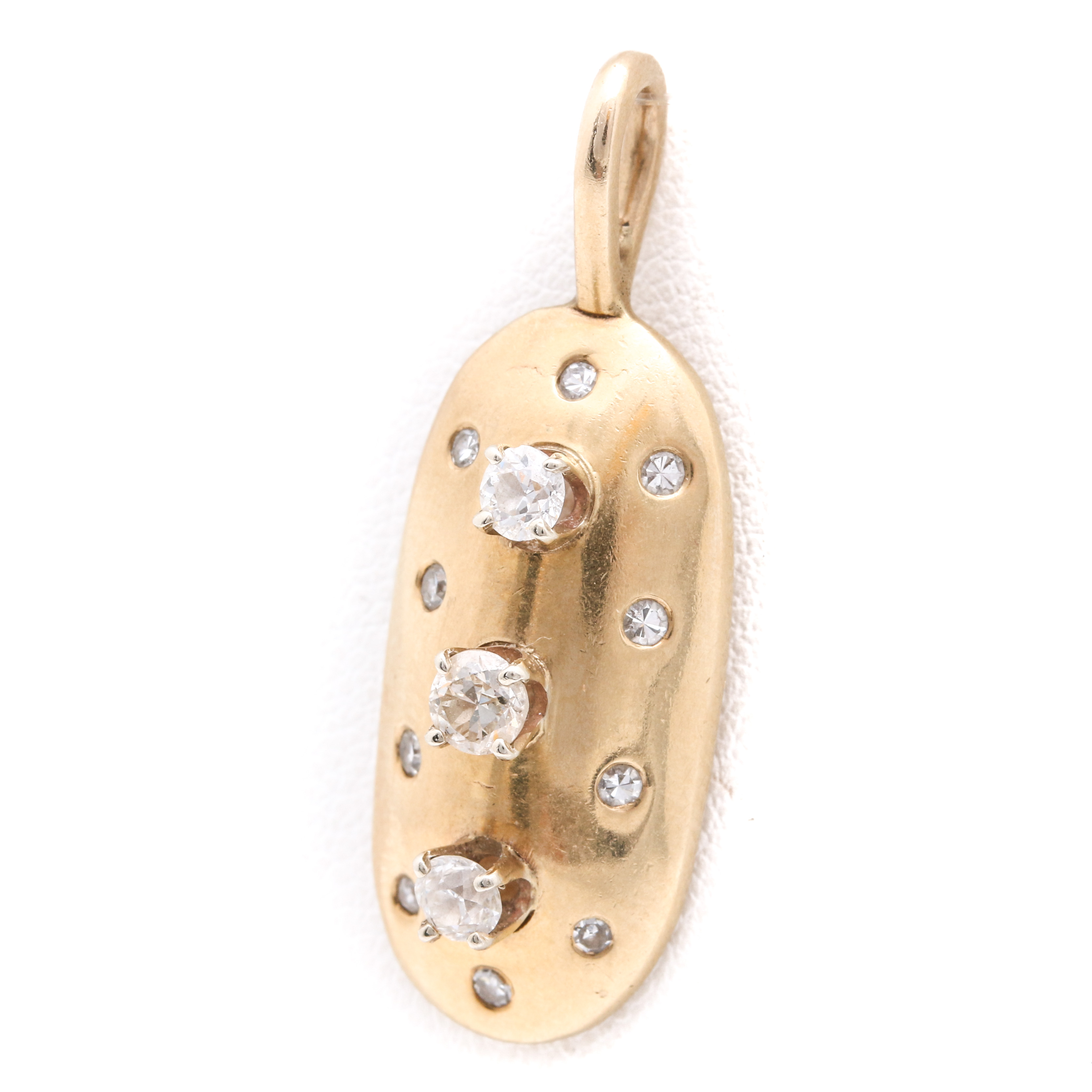 14K Yellow Gold Diamond Pendant