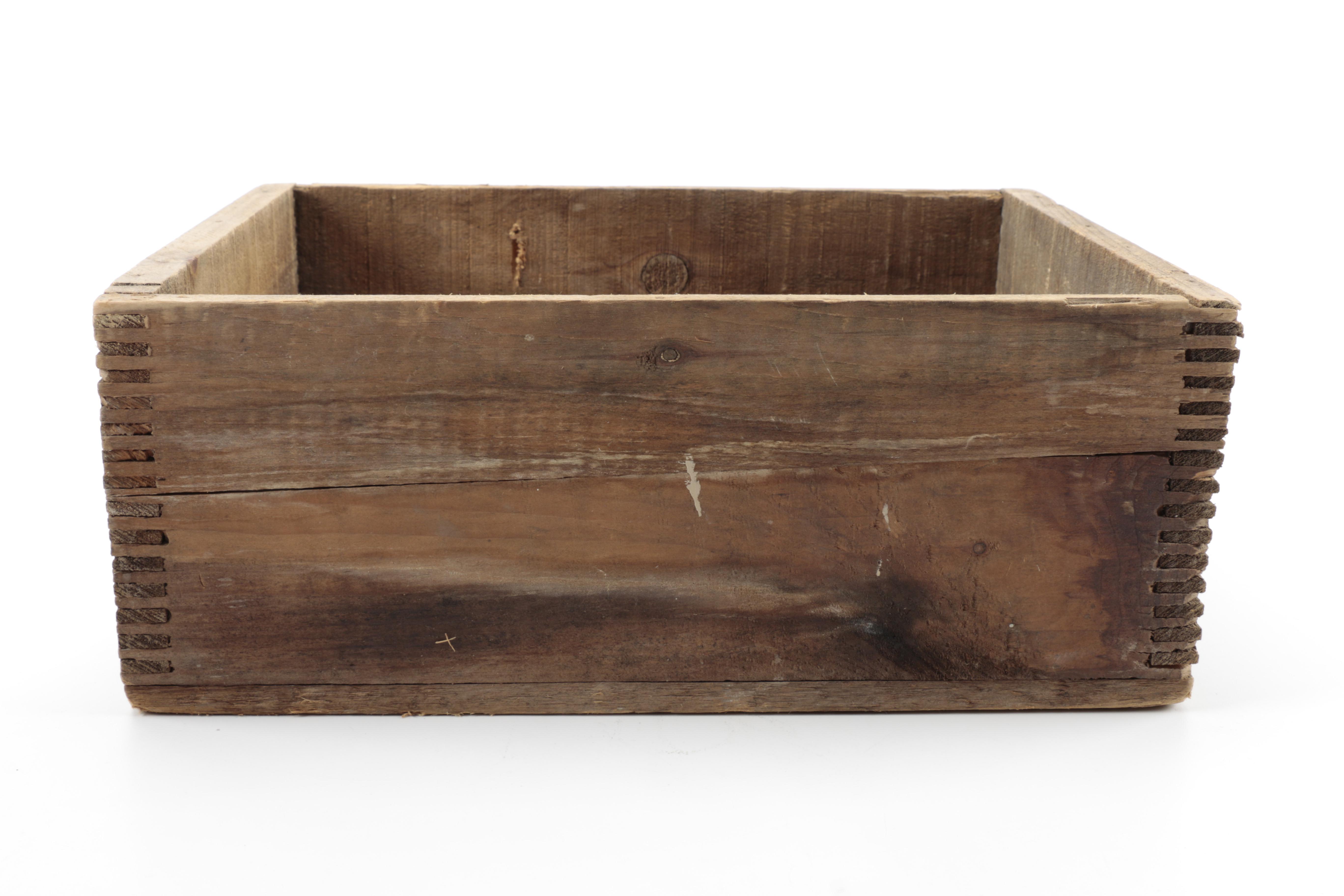 Vintage Wooden Advertising Boxes Including J.S. Hoffman Company