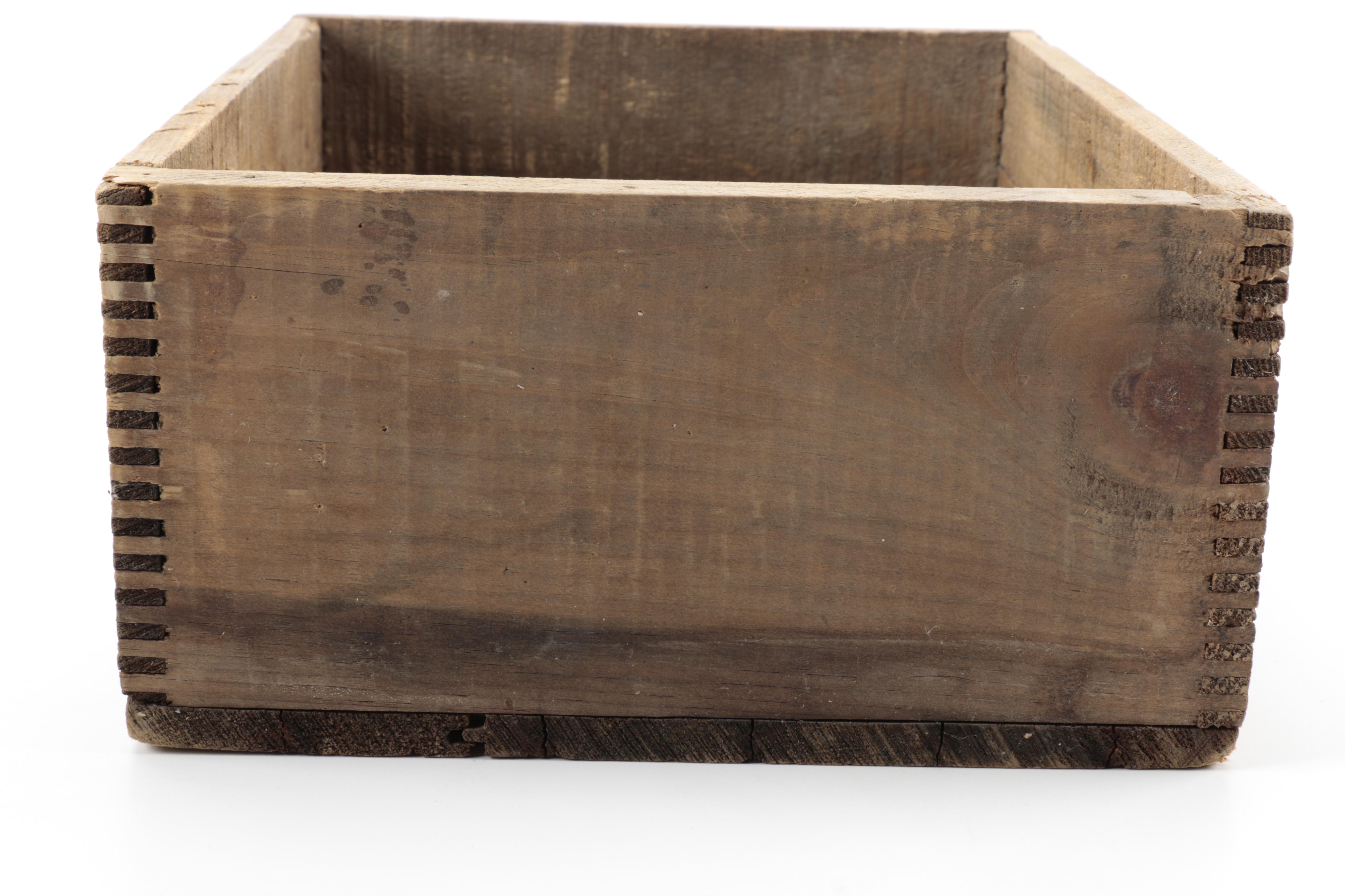 Vintage Wooden Advertising Boxes Including J.S. Hoffman Company