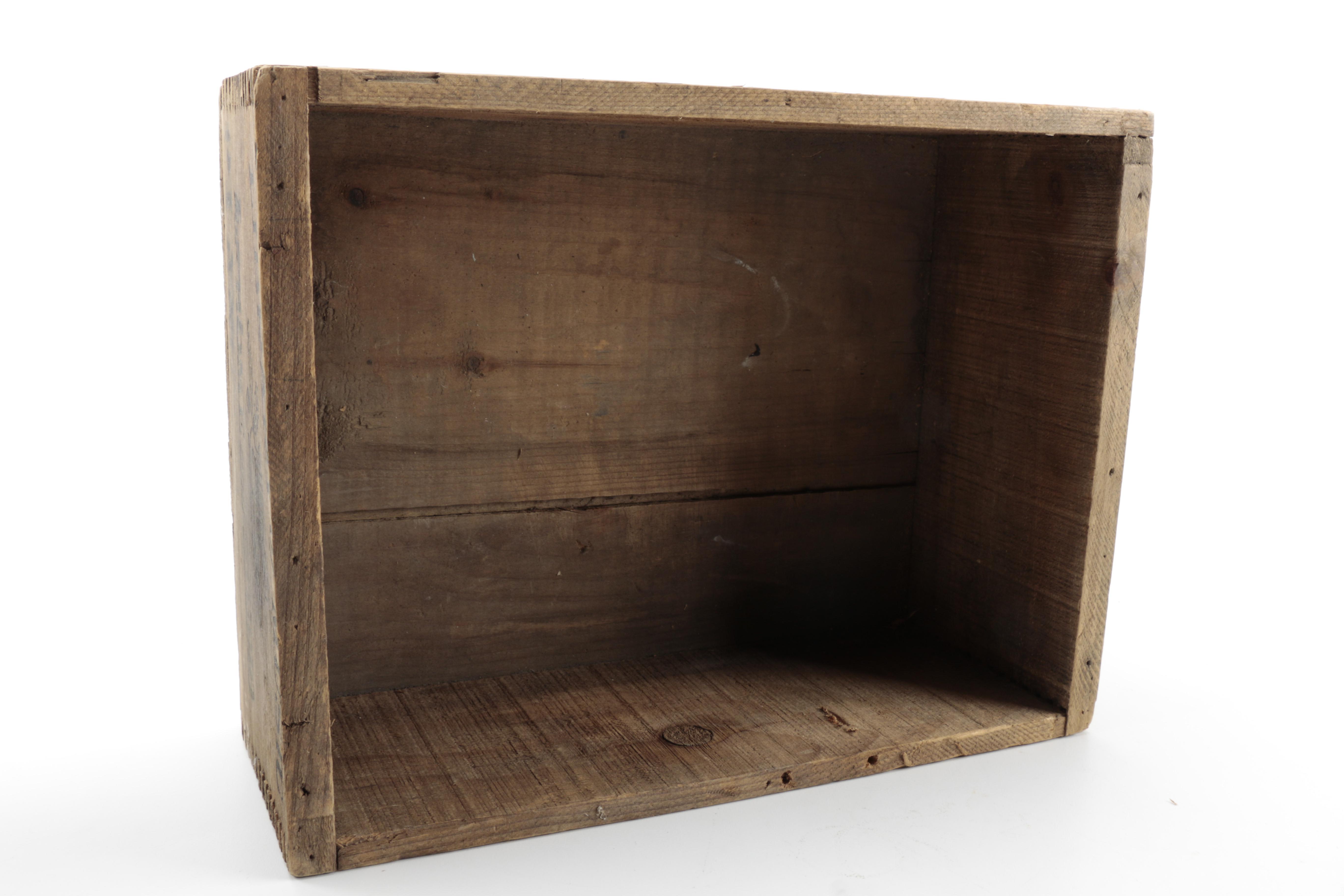 Vintage Wooden Advertising Boxes Including J.S. Hoffman Company