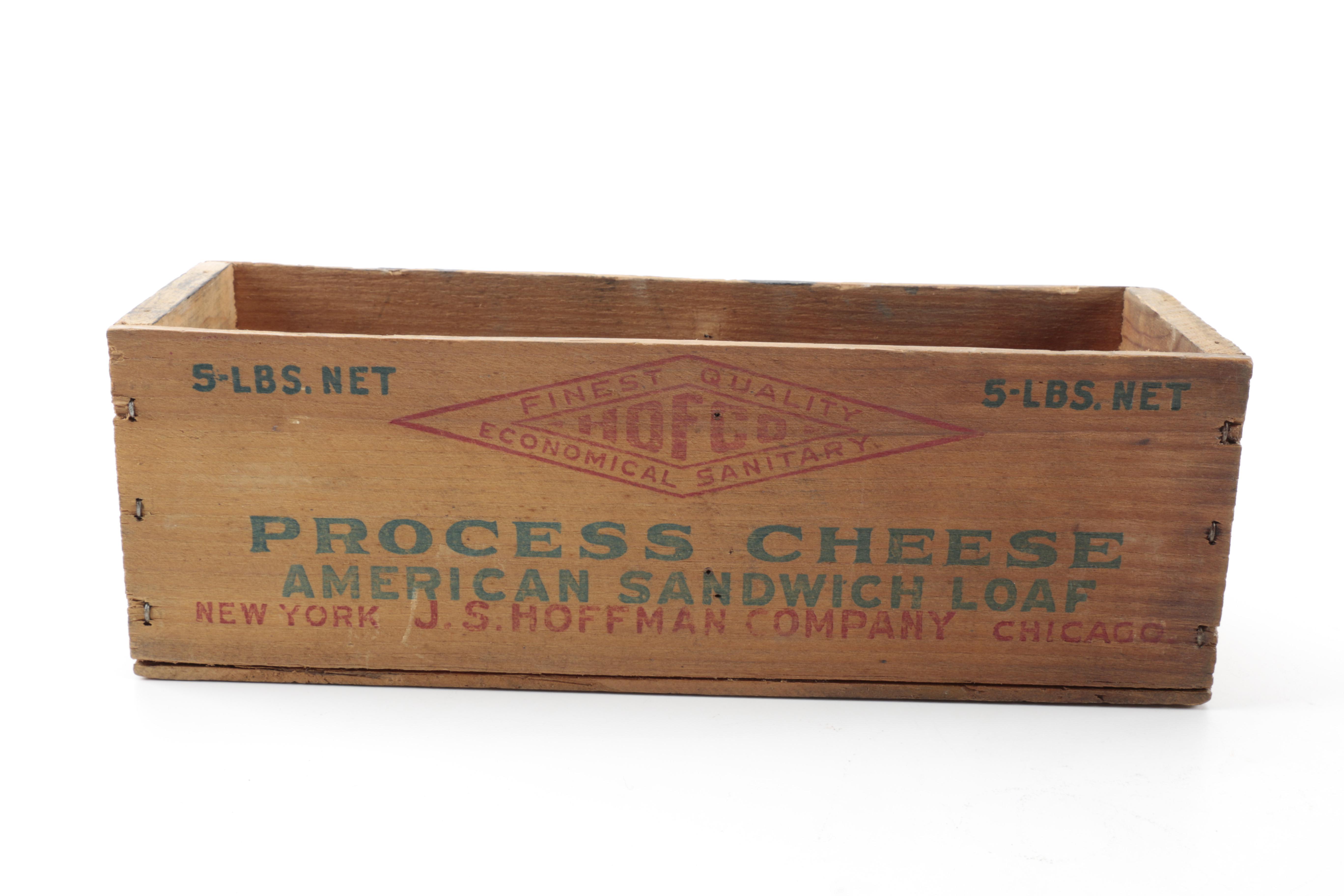 Vintage Wooden Advertising Boxes Including J.S. Hoffman Company