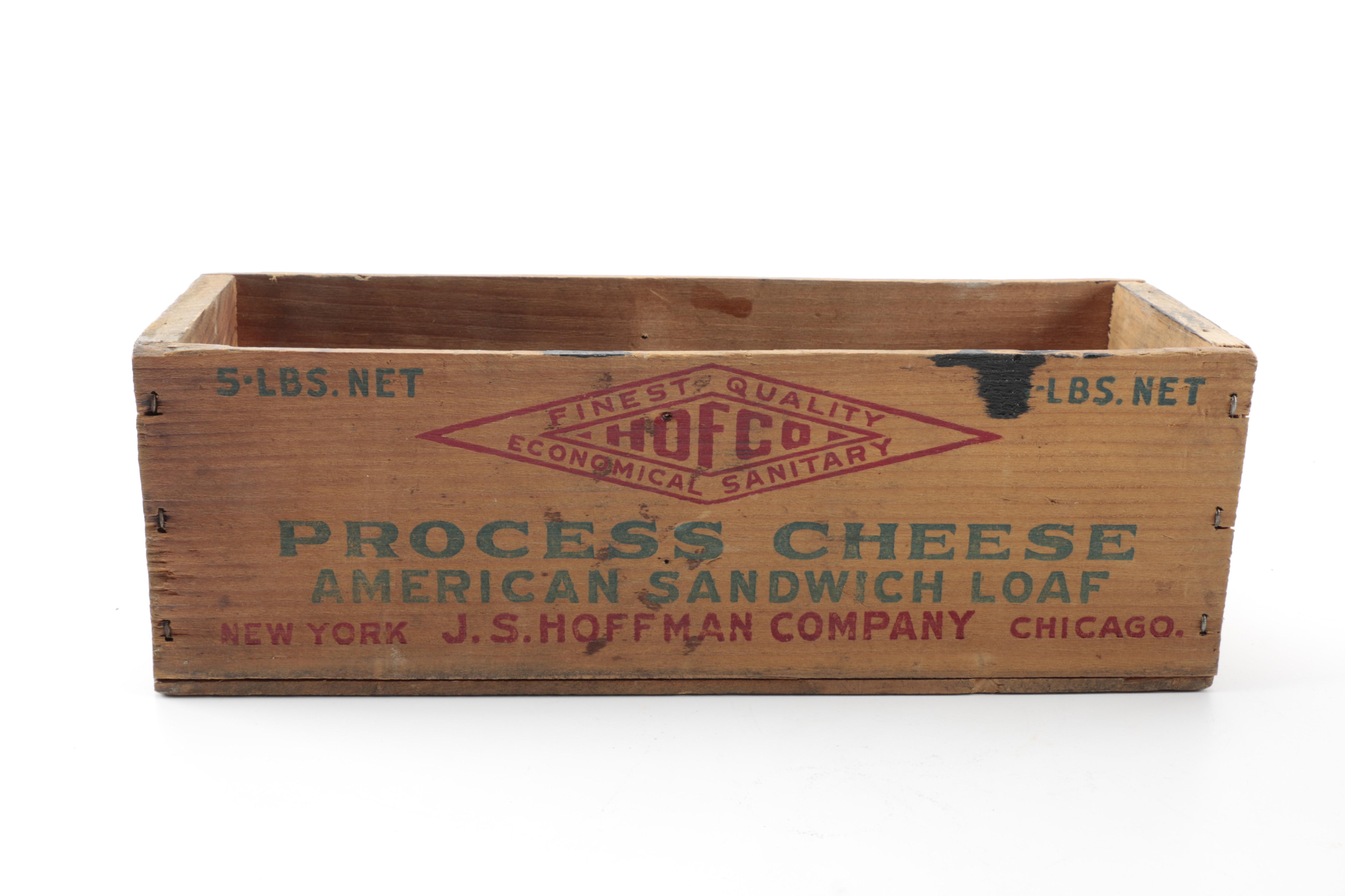 Vintage Wooden Advertising Boxes Including J.S. Hoffman Company