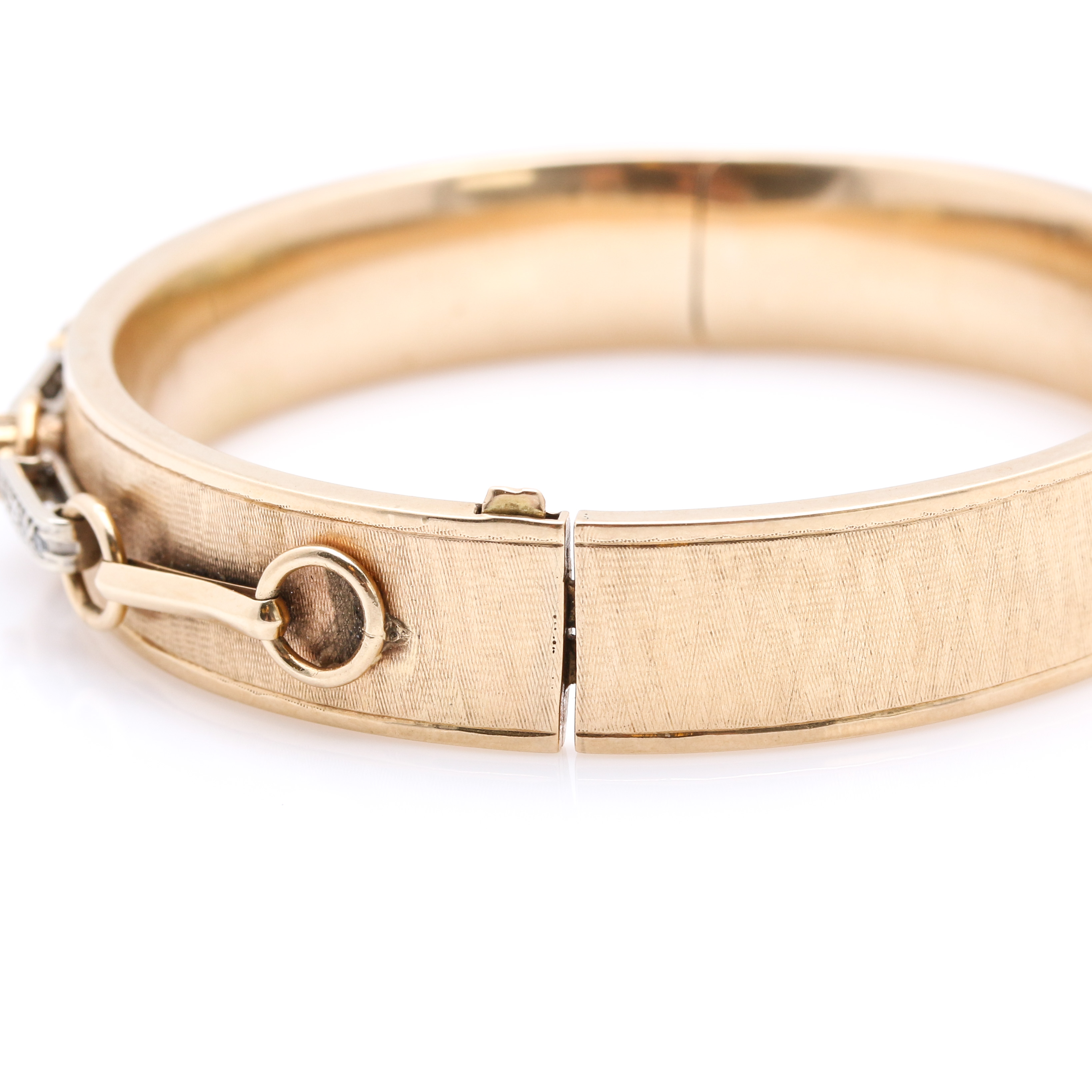 14K Yellow Gold Diamond Cuff Bracelet