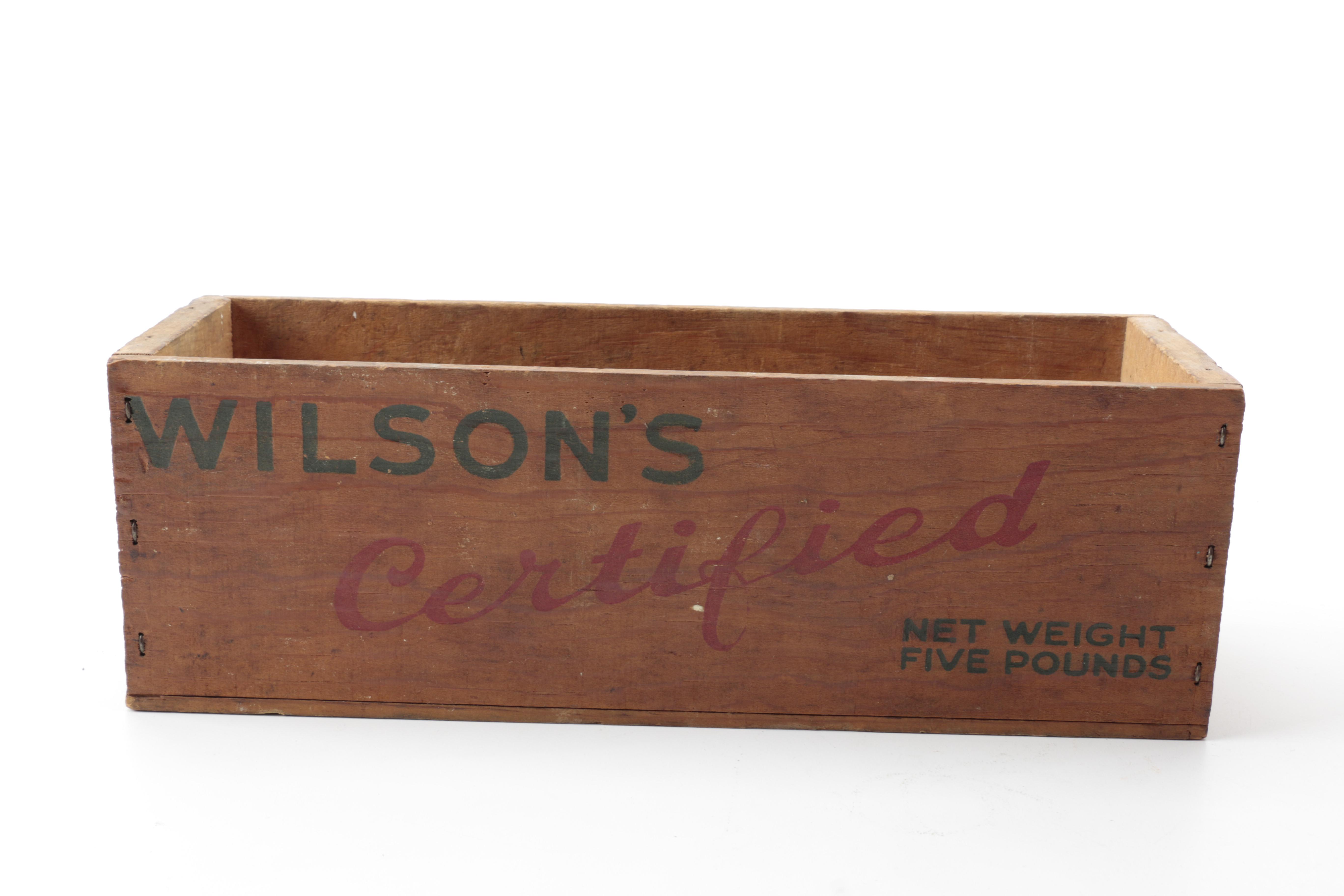Vintage Wooden Advertising Boxes Including J.S. Hoffman Company