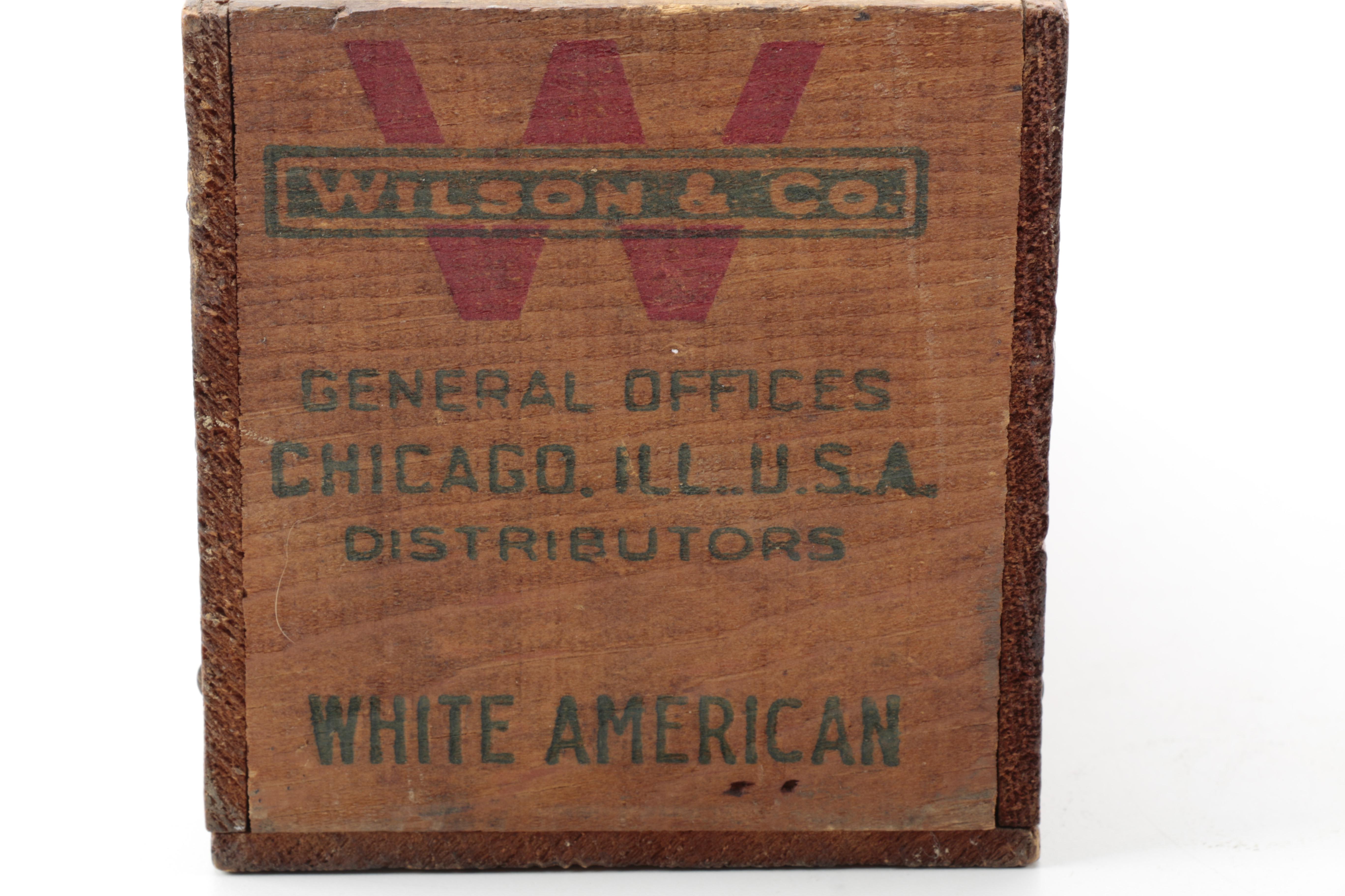 Vintage Wooden Advertising Boxes Including J.S. Hoffman Company