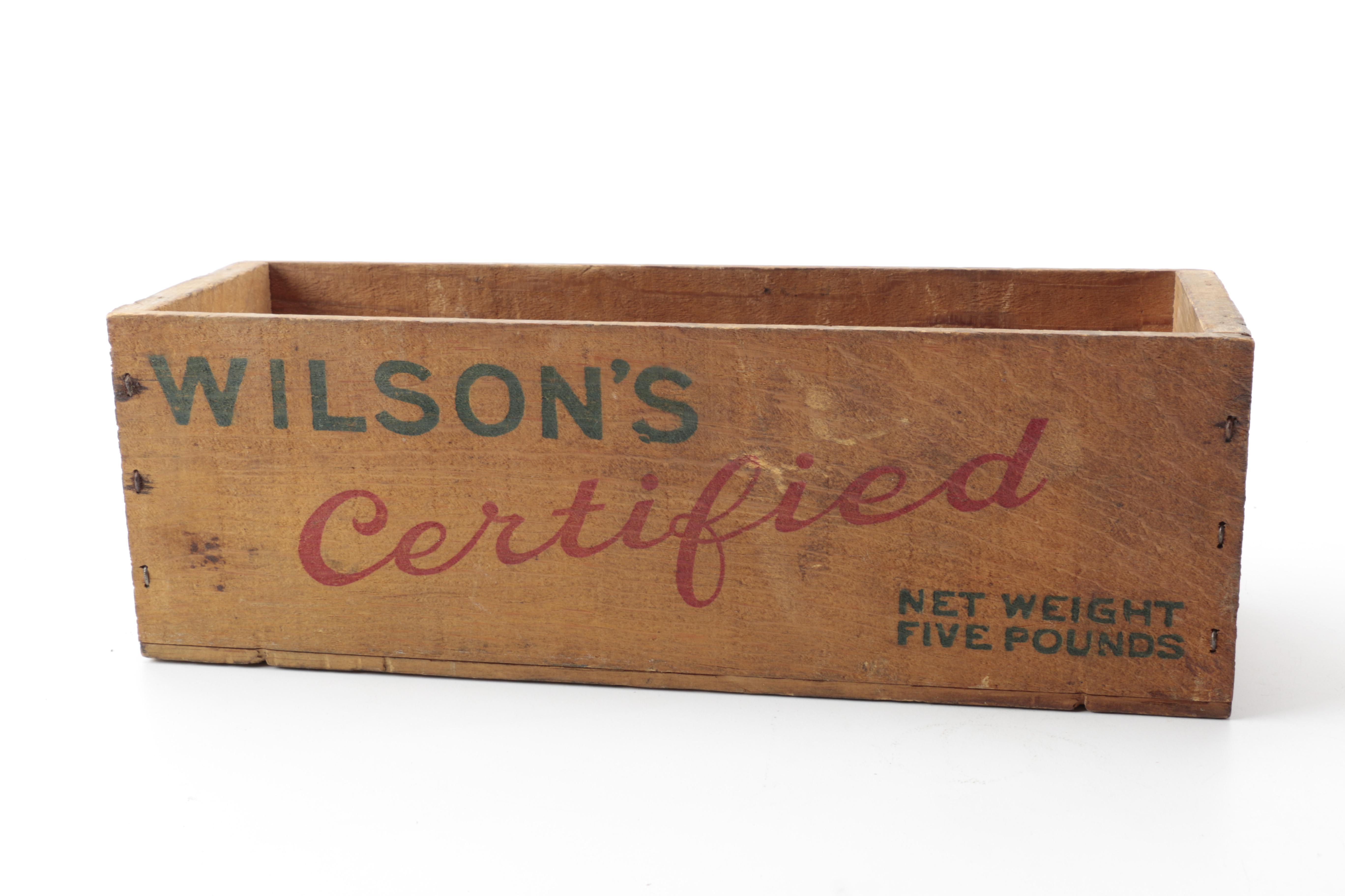 Vintage Wooden Advertising Boxes Including J.S. Hoffman Company