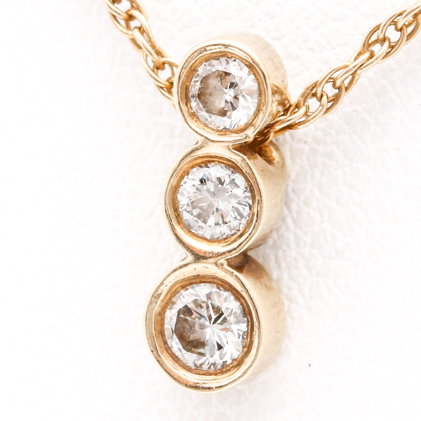 14K Yellow Gold Diamond Journey Pendant Necklace