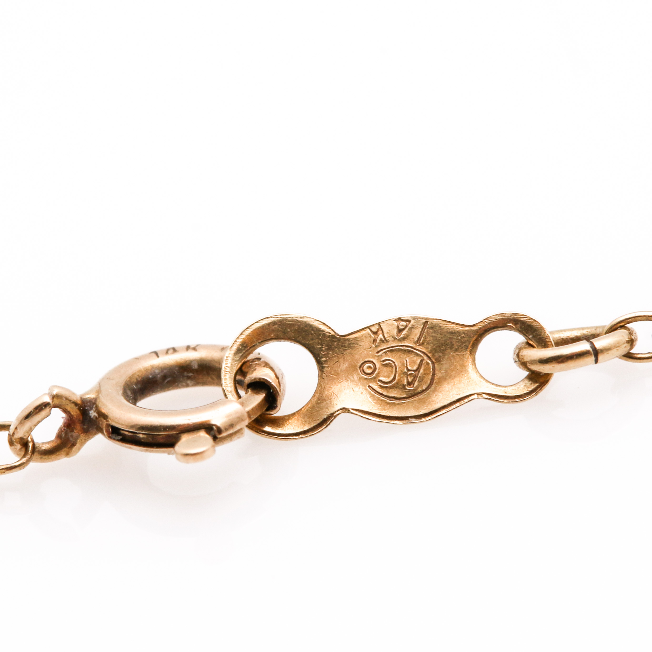 14K Yellow Gold Diamond Journey Pendant Necklace