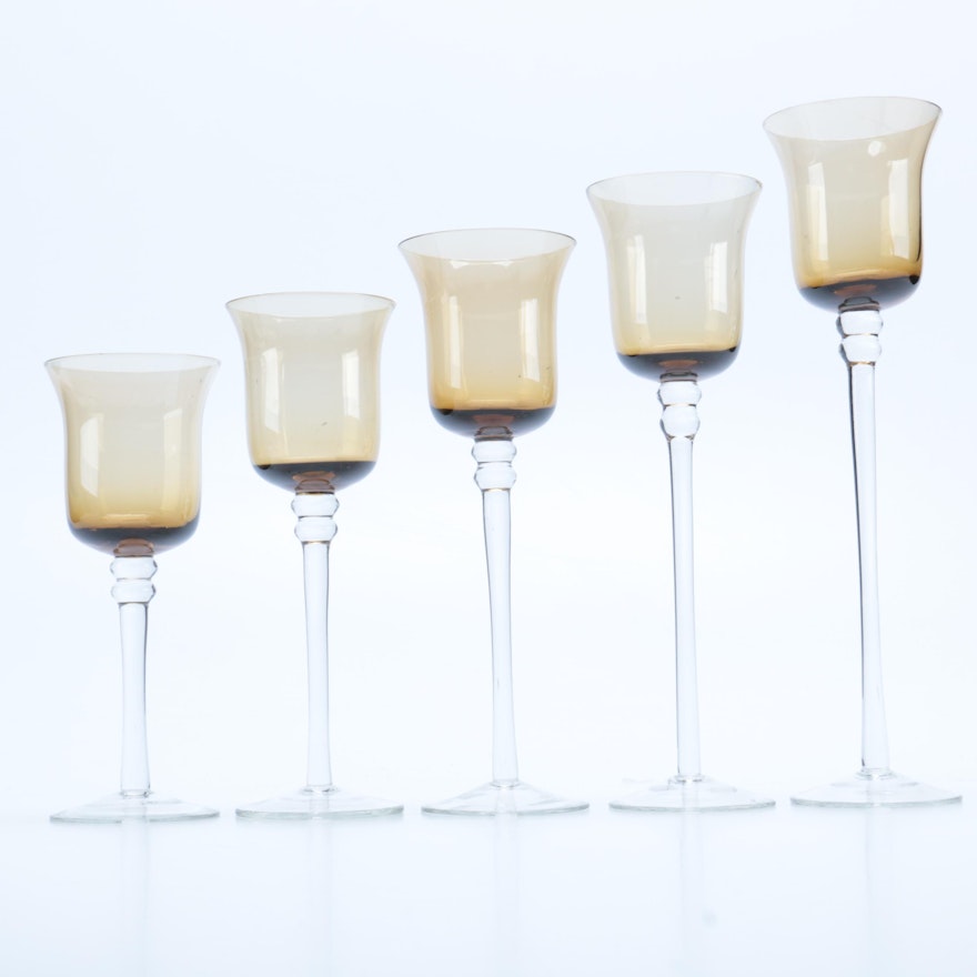 Clear and Amber Long Stem Votives