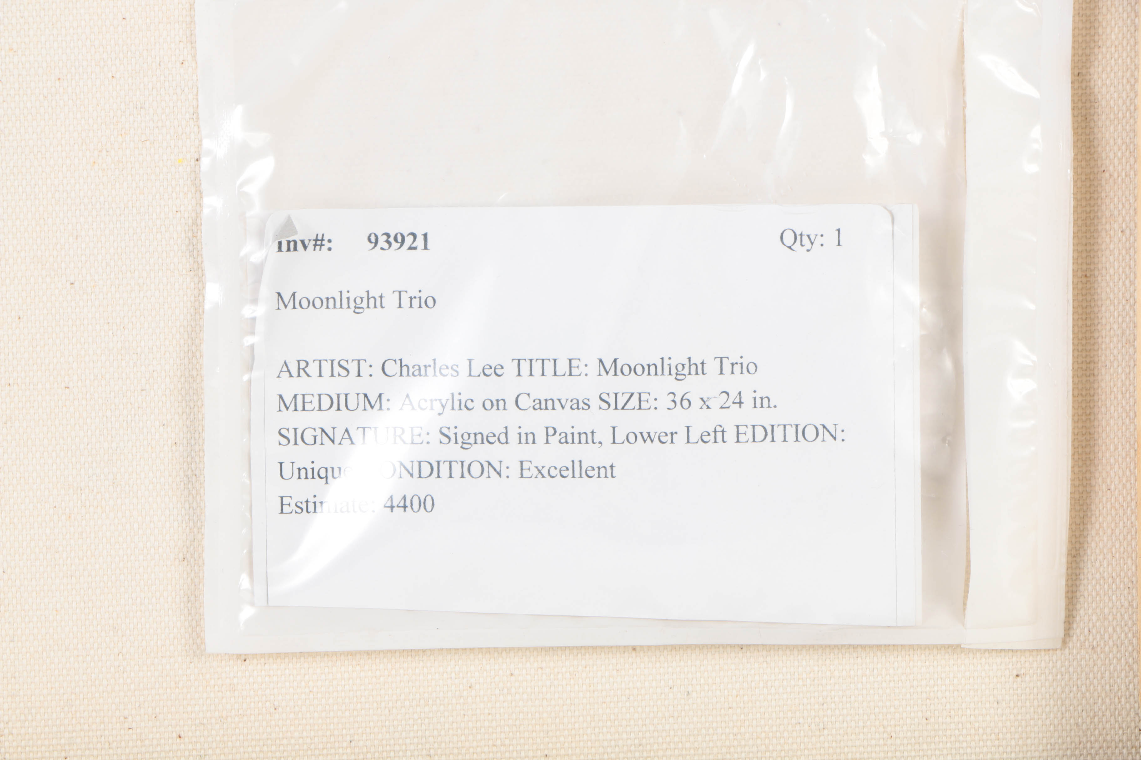 Charles Lee Acrylic Painting on Canvas "Moonlight Trio"