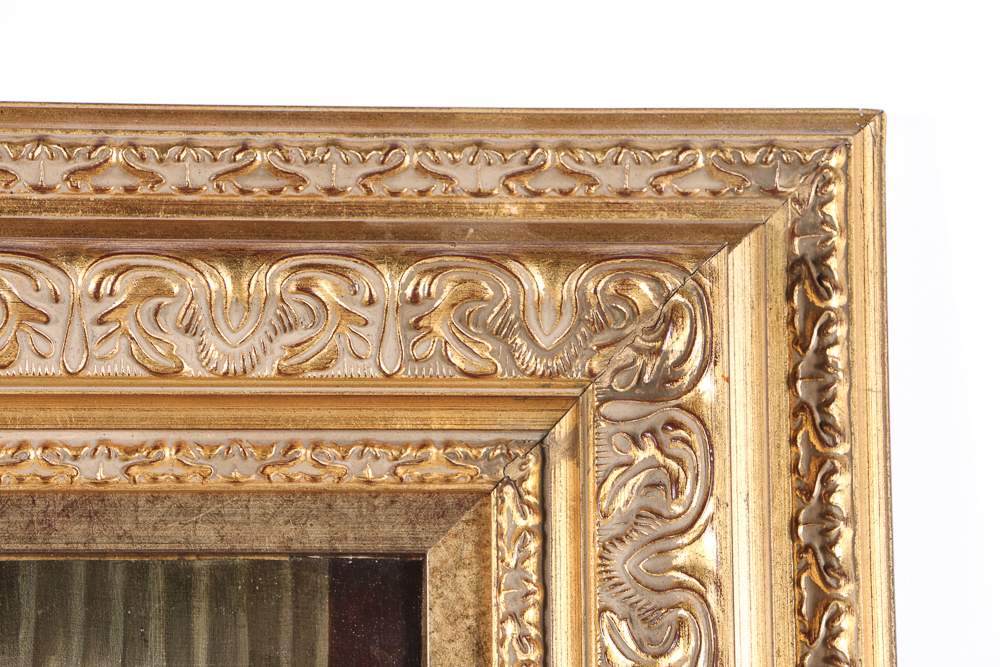 G. Monnin Oil Painting on Canvas Woman with a Flower