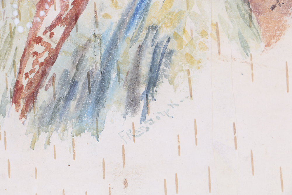 Painting on Bark by Cincinnati Artist Lee F Randolph (b. 1880)