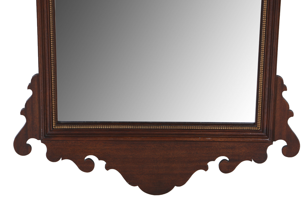 Chippendale Style Wall Mirror With Prince of Wales Feather Inlay
