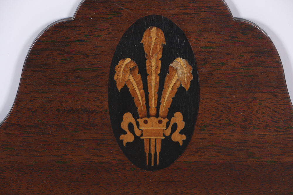 Chippendale Style Wall Mirror With Prince of Wales Feather Inlay