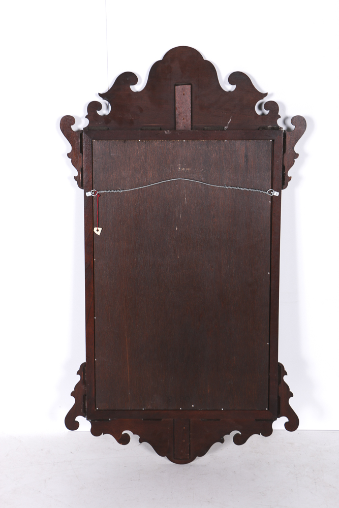 Chippendale Style Wall Mirror With Prince of Wales Feather Inlay