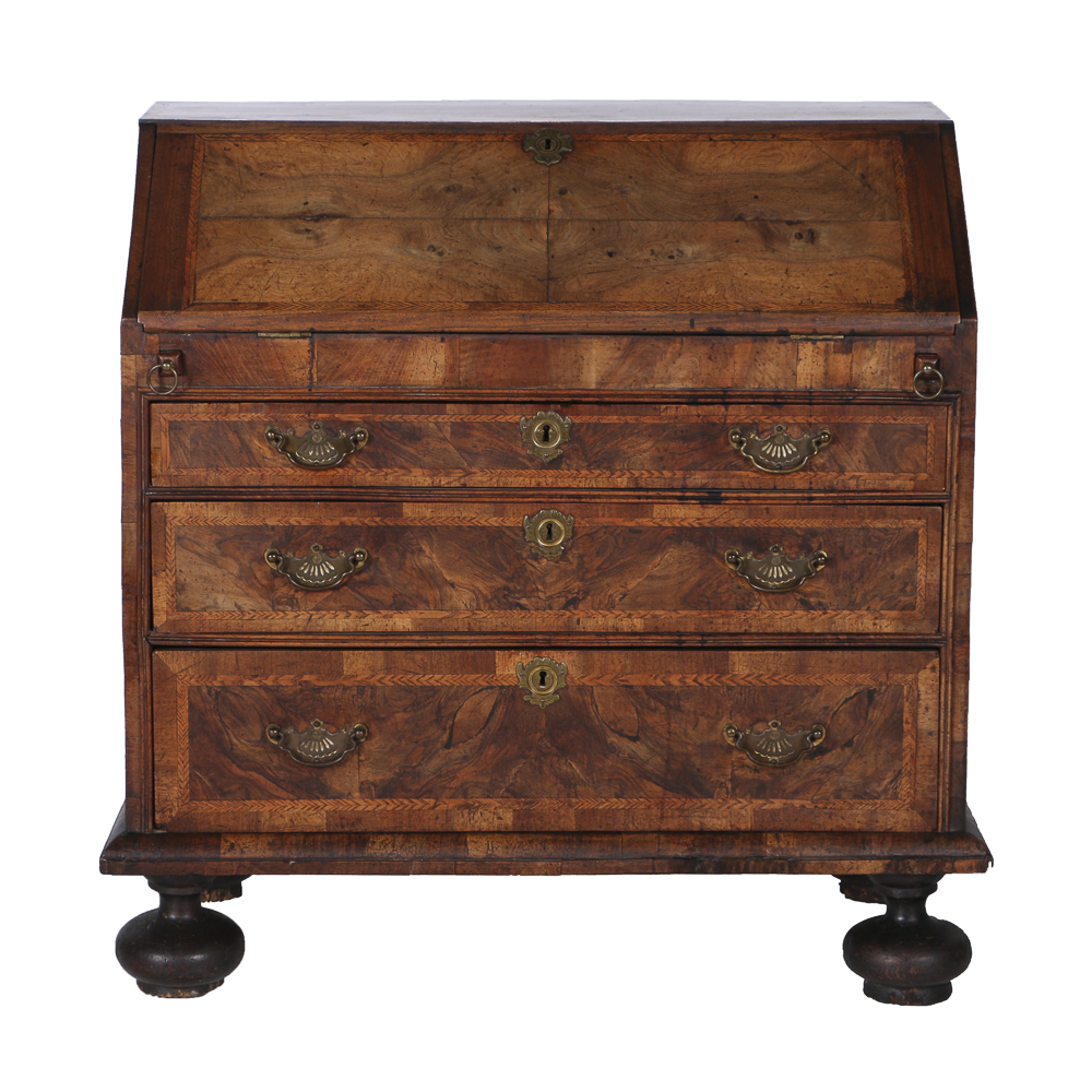Antique English William and Mary Slant Front Desk, Circa 1730