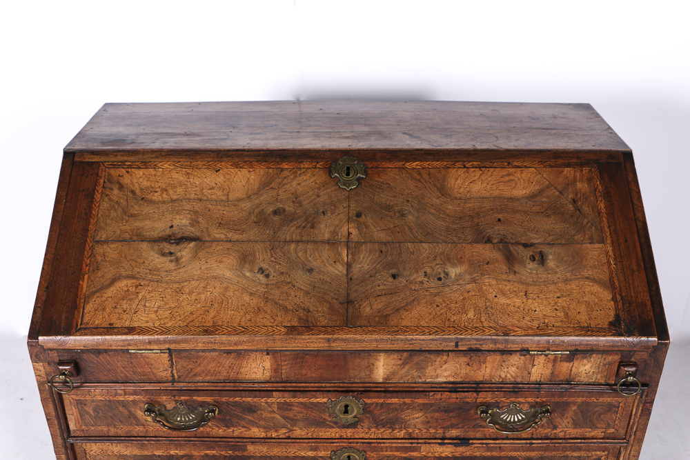 Antique English William and Mary Slant Front Desk, Circa 1730