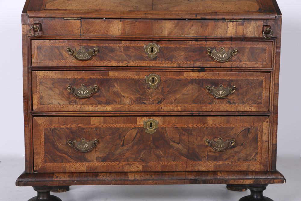Antique English William and Mary Slant Front Desk, Circa 1730