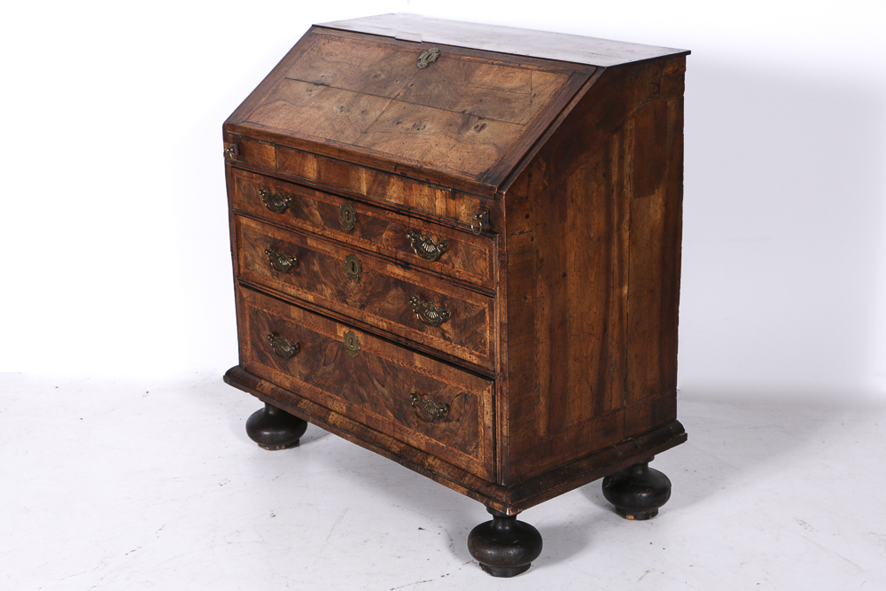 Antique English William and Mary Slant Front Desk, Circa 1730