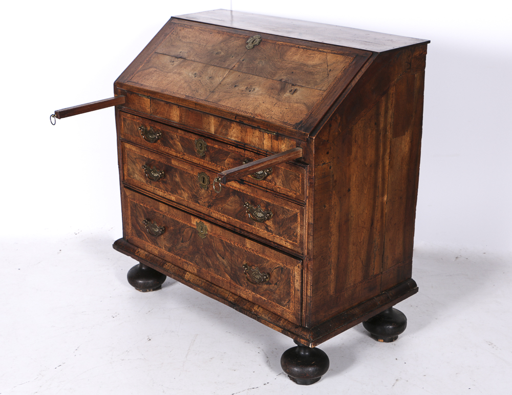 Antique English William and Mary Slant Front Desk, Circa 1730