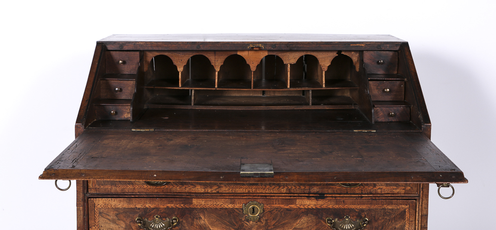 Antique English William and Mary Slant Front Desk, Circa 1730