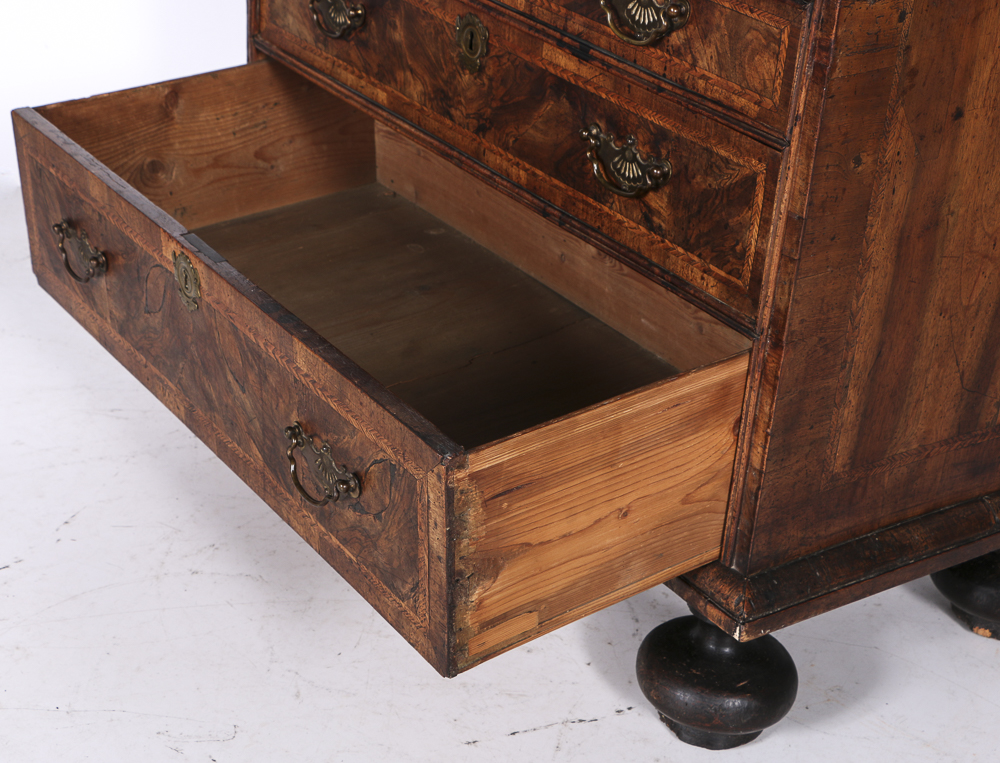 Antique English William and Mary Slant Front Desk, Circa 1730