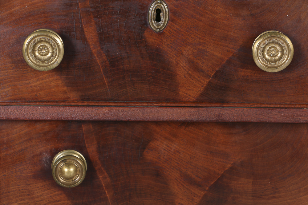Antique Empire Mahogany Chest With Seven Drawers
