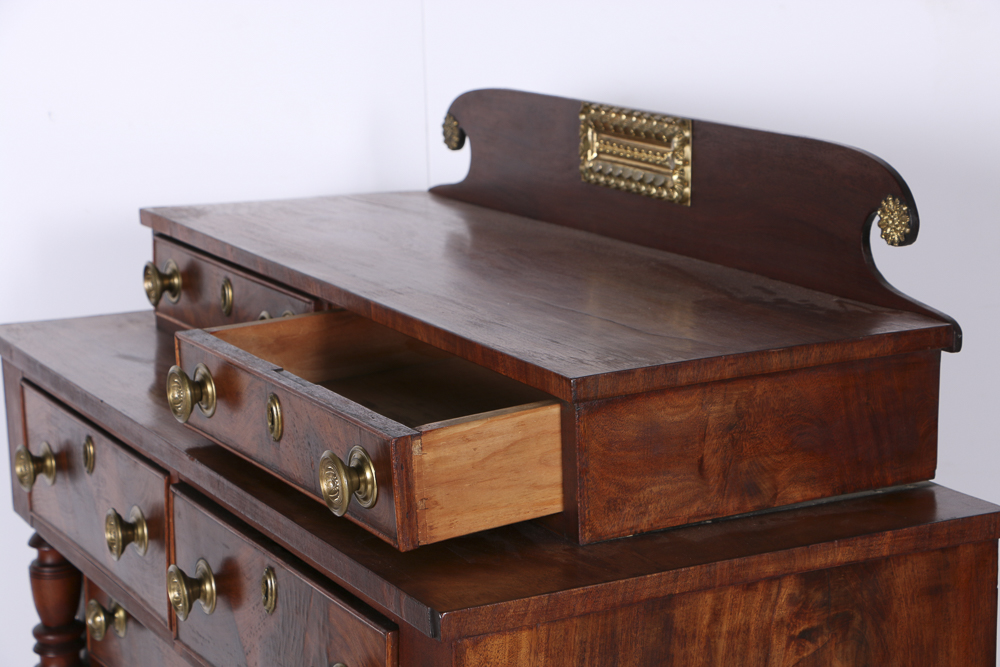 Antique Empire Mahogany Chest With Seven Drawers