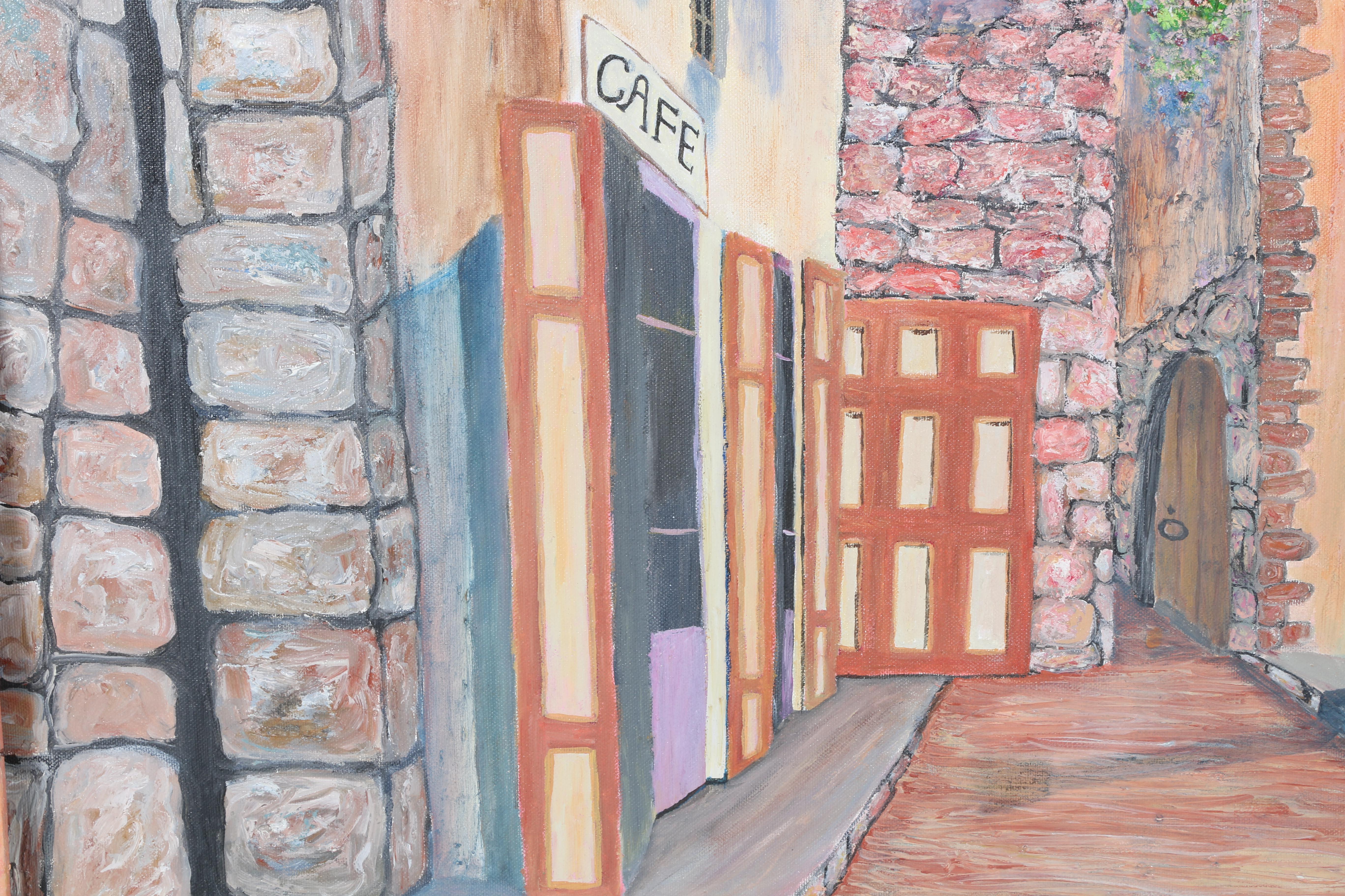 Vedanta Acrylic Painting on Canvas of Townscape