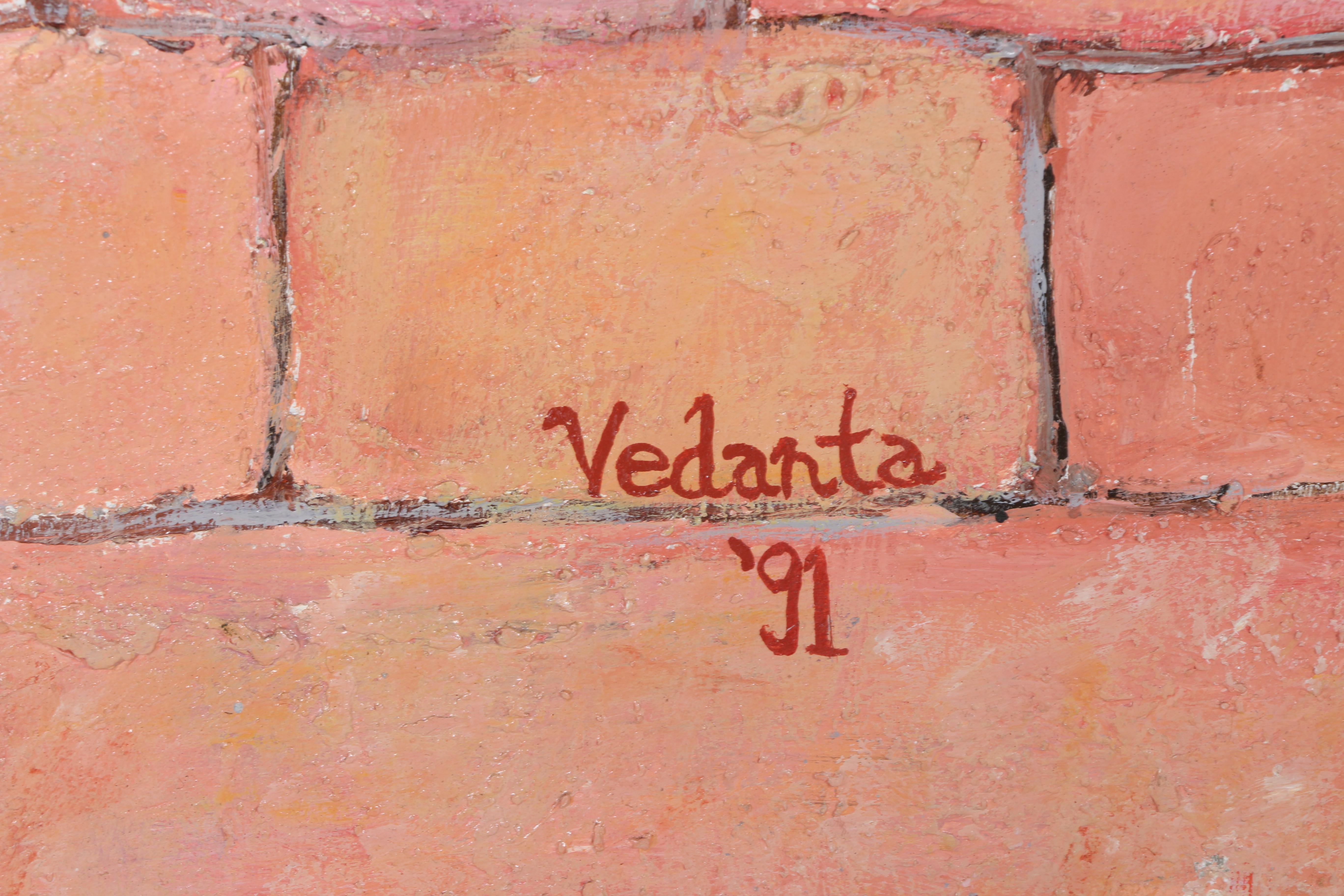 Vedanta Acrylic Painting on Canvas of Townscape