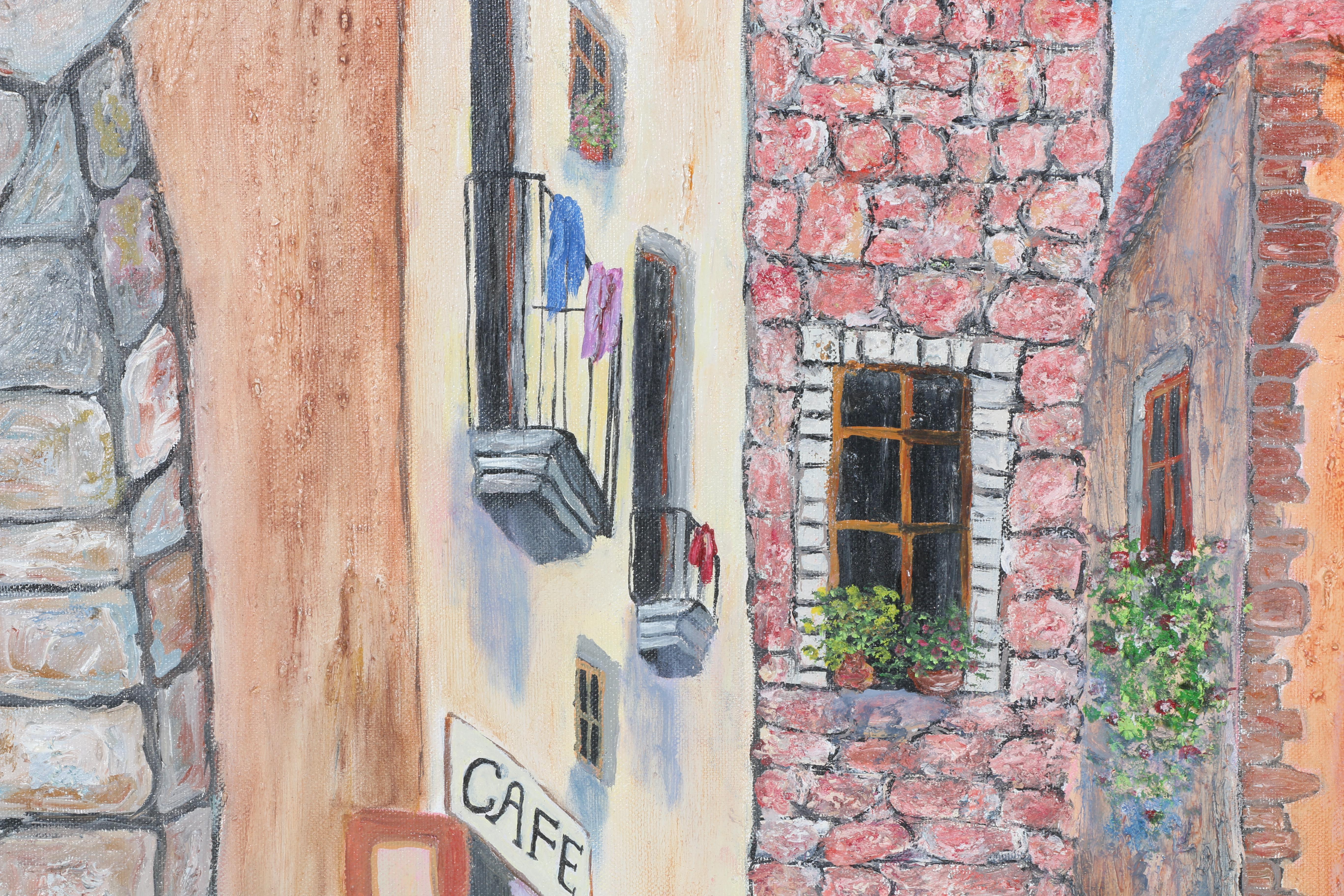 Vedanta Acrylic Painting on Canvas of Townscape