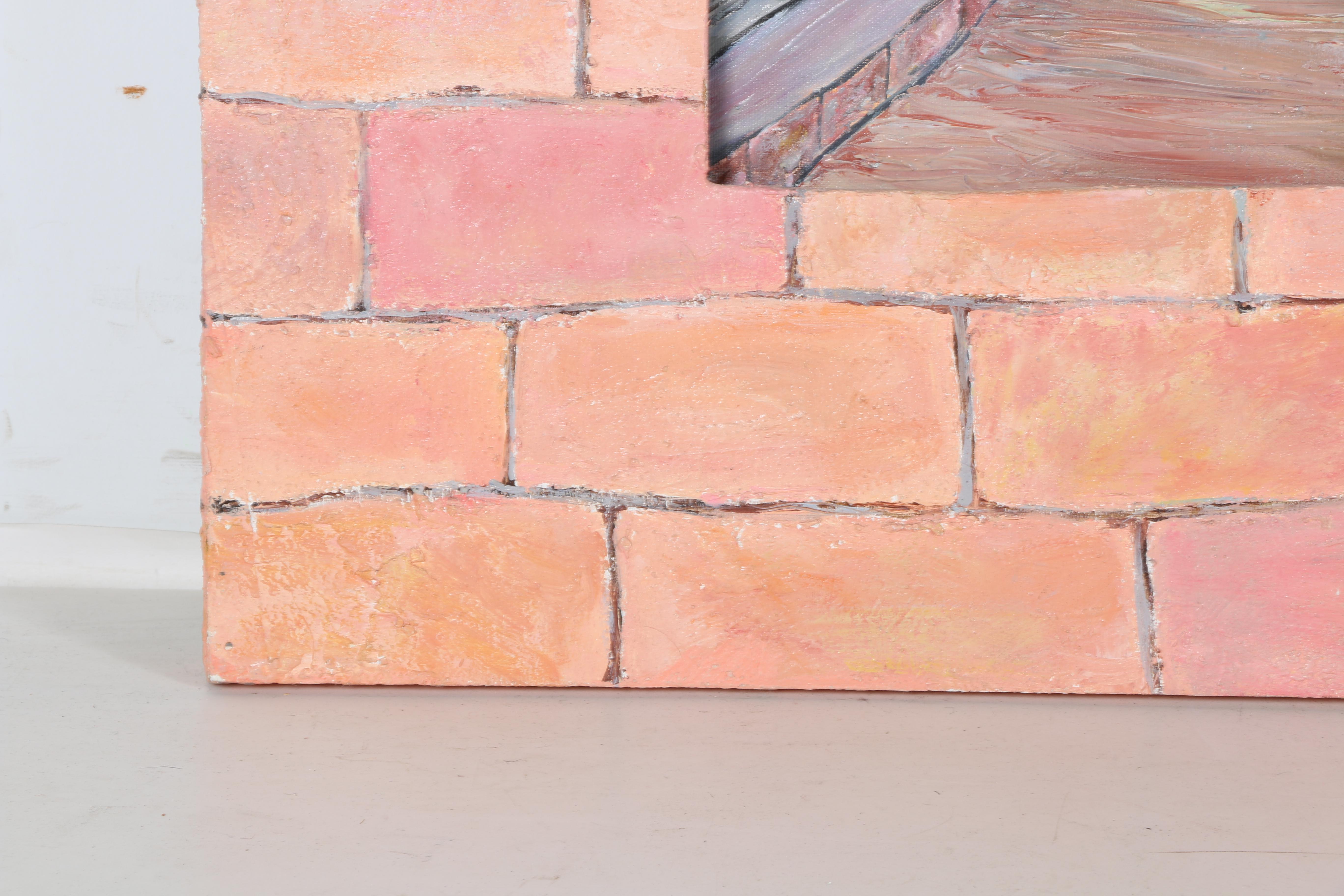 Vedanta Acrylic Painting on Canvas of Townscape