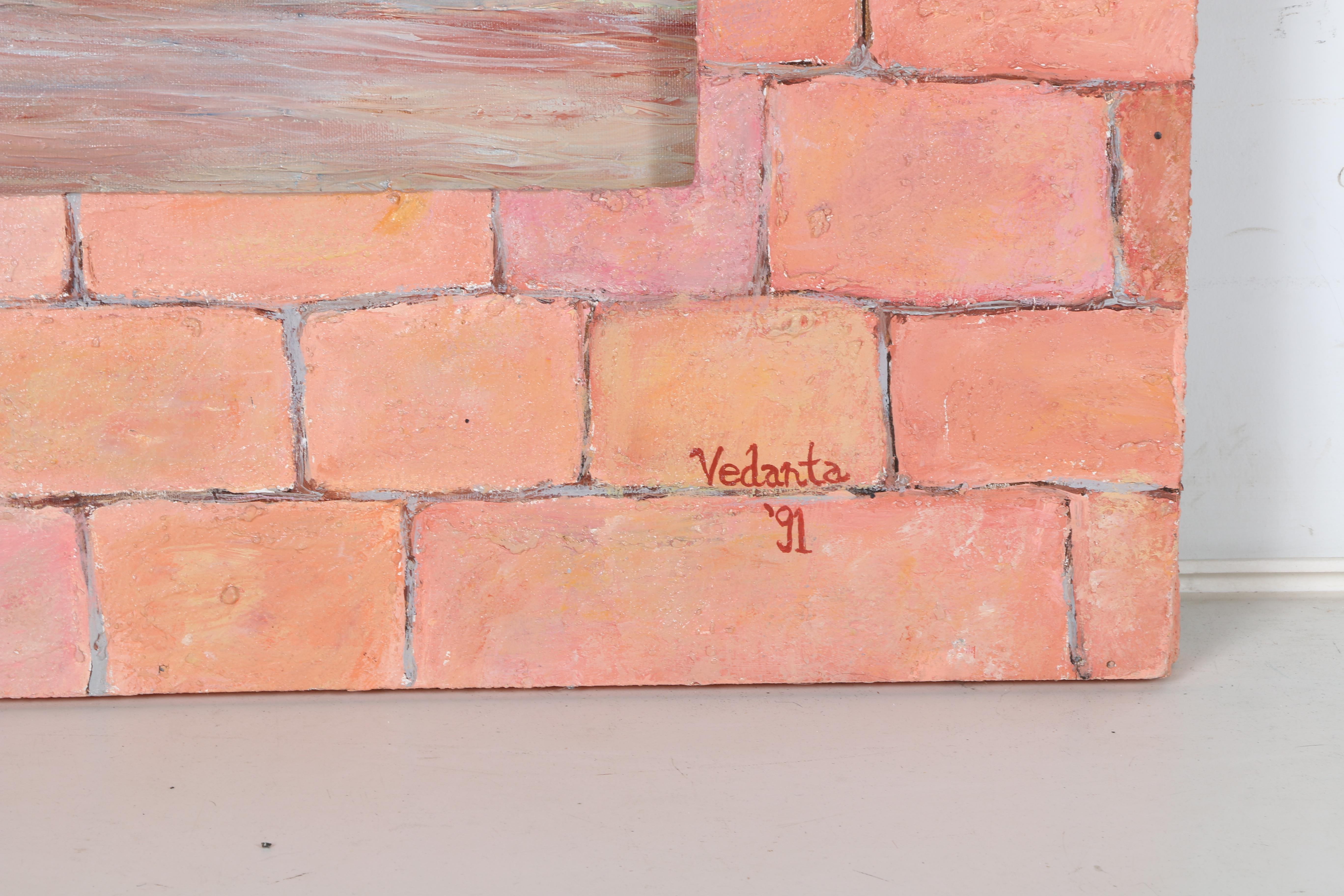 Vedanta Acrylic Painting on Canvas of Townscape