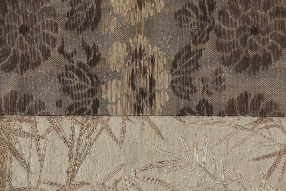 Antique Queen Anne Style Room Divider With East Asian Embroidery Panel