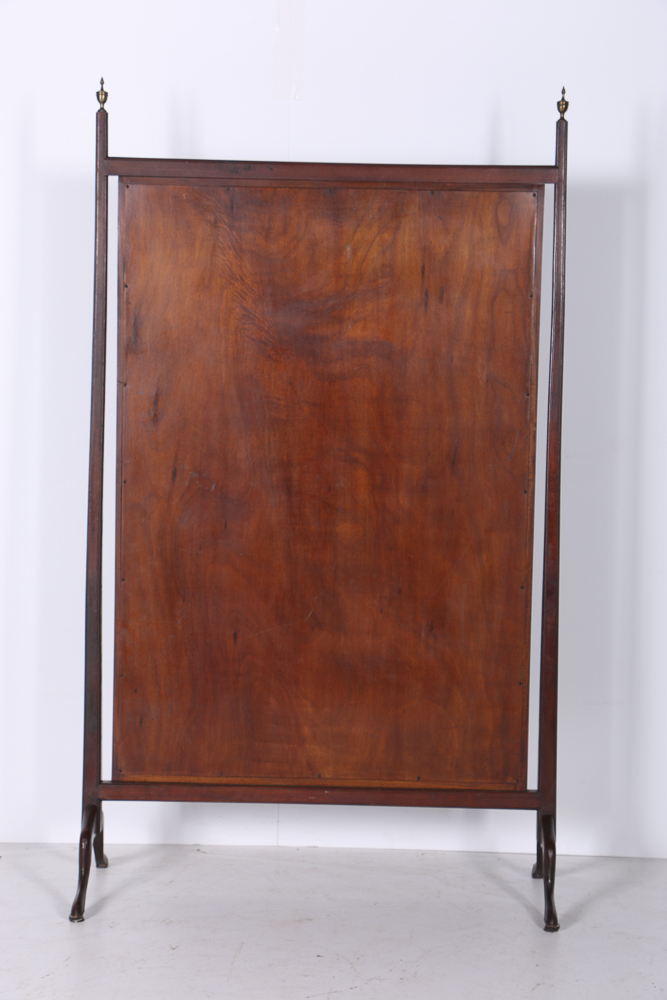 Antique Queen Anne Style Room Divider With East Asian Embroidery Panel