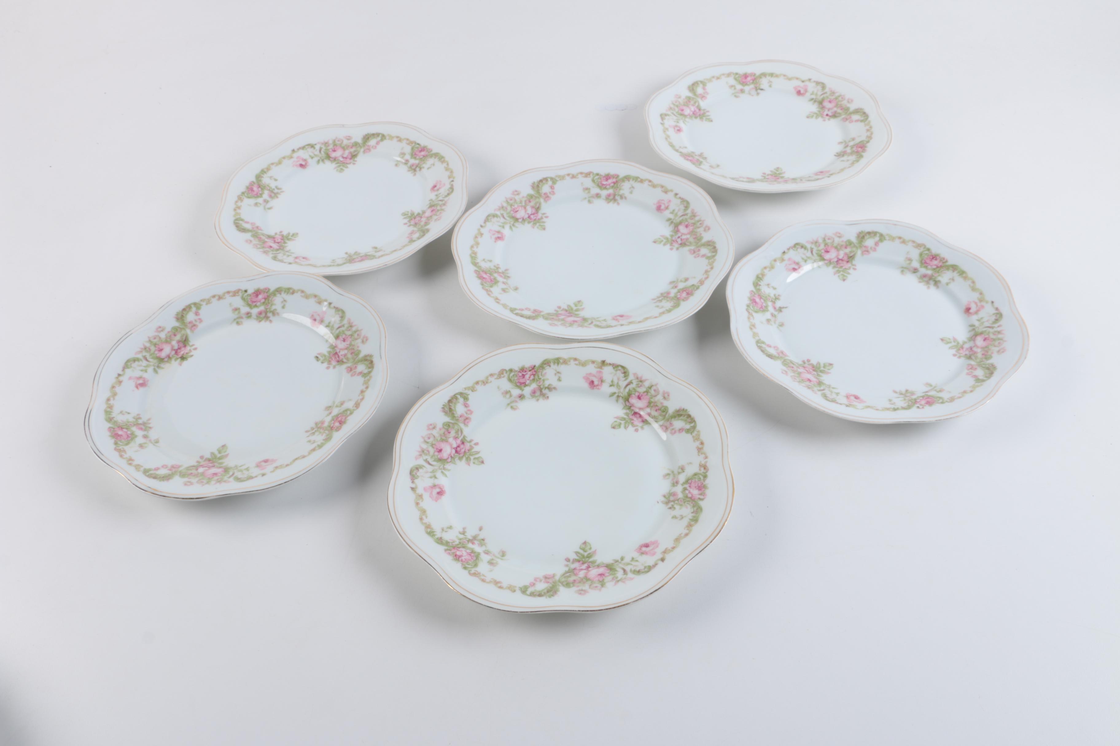 Pink Floral China Collection Featuring Limoges