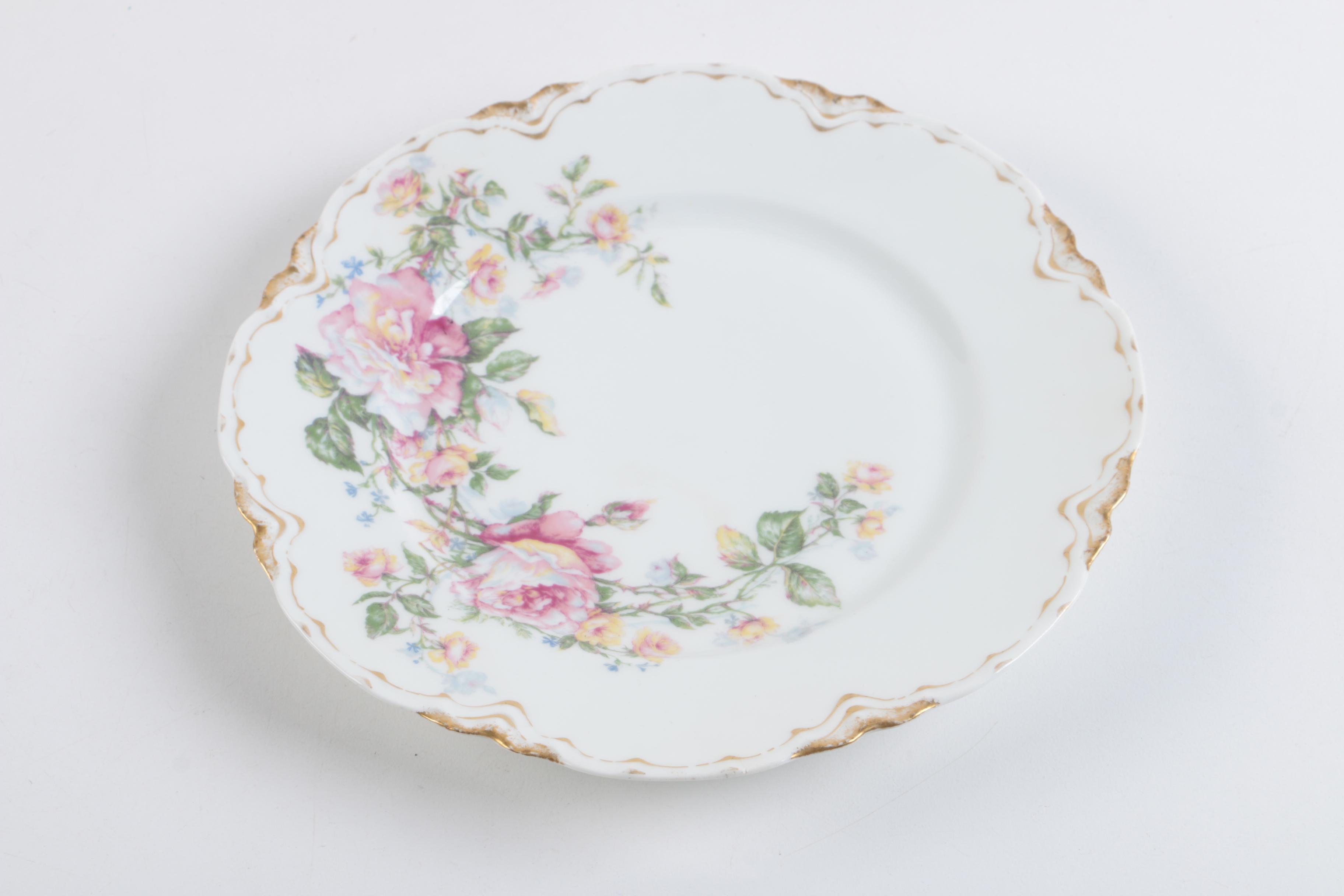 Pink Floral China Collection Featuring Limoges